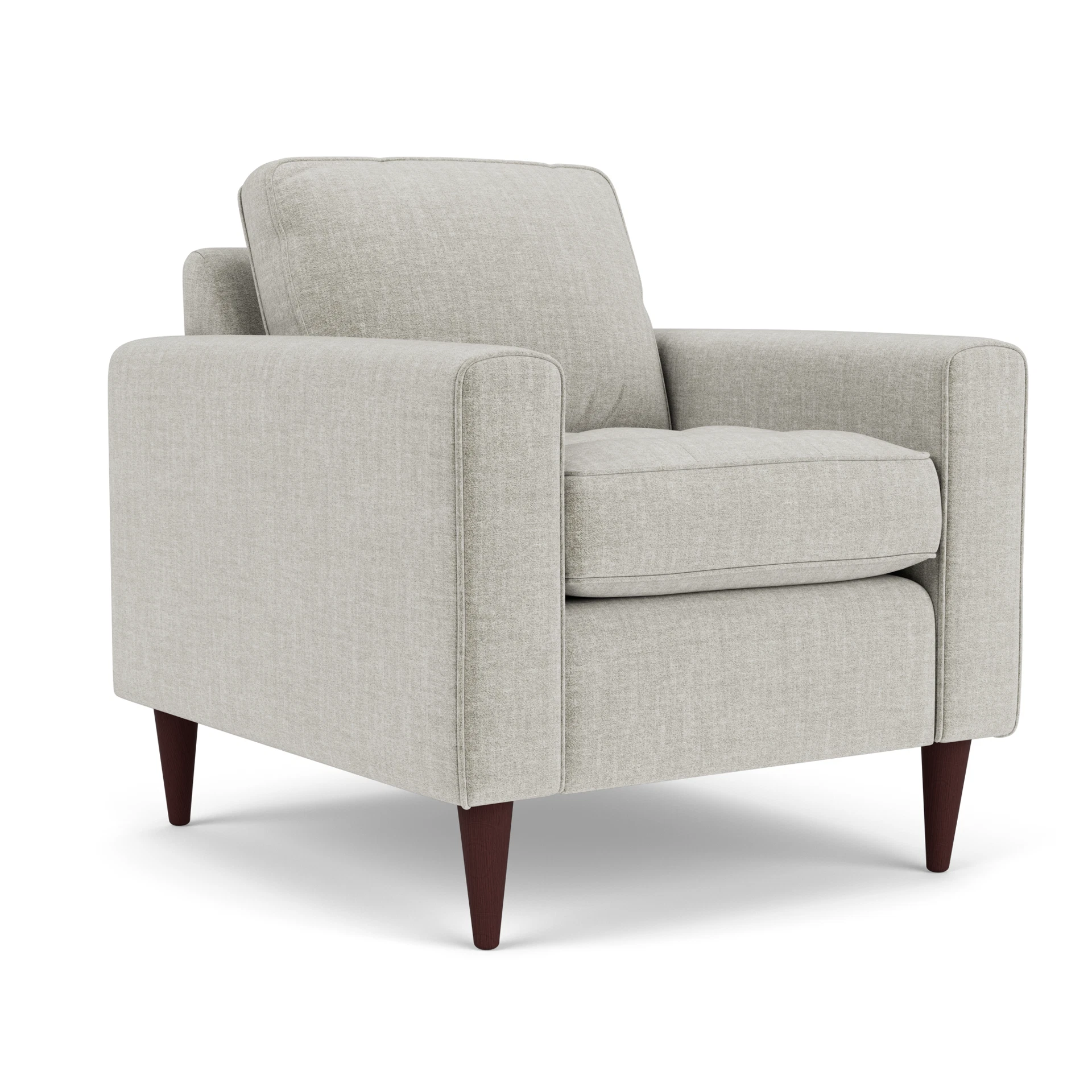Saxon Armchair in Eco Chenille - Grey Mist with Light legs