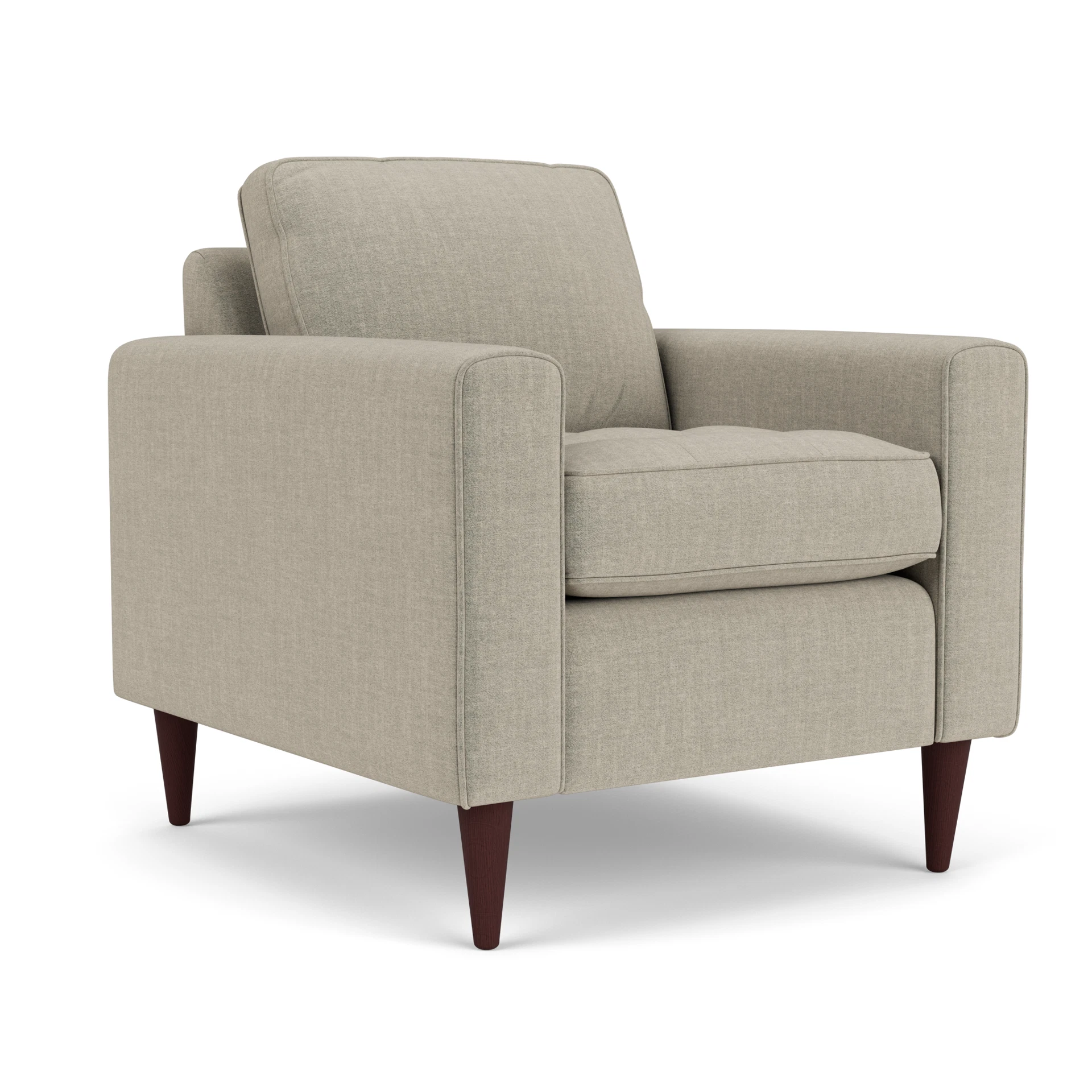 Saxon Armchair in Eco Chenille - Natural with Light legs