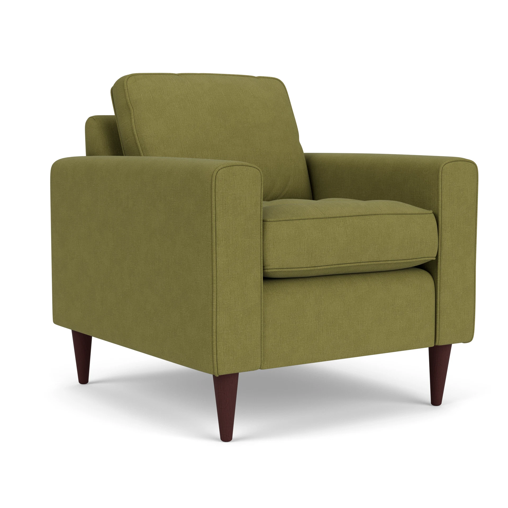 Saxon Armchair in House Linen Mix - Apple with Light legs