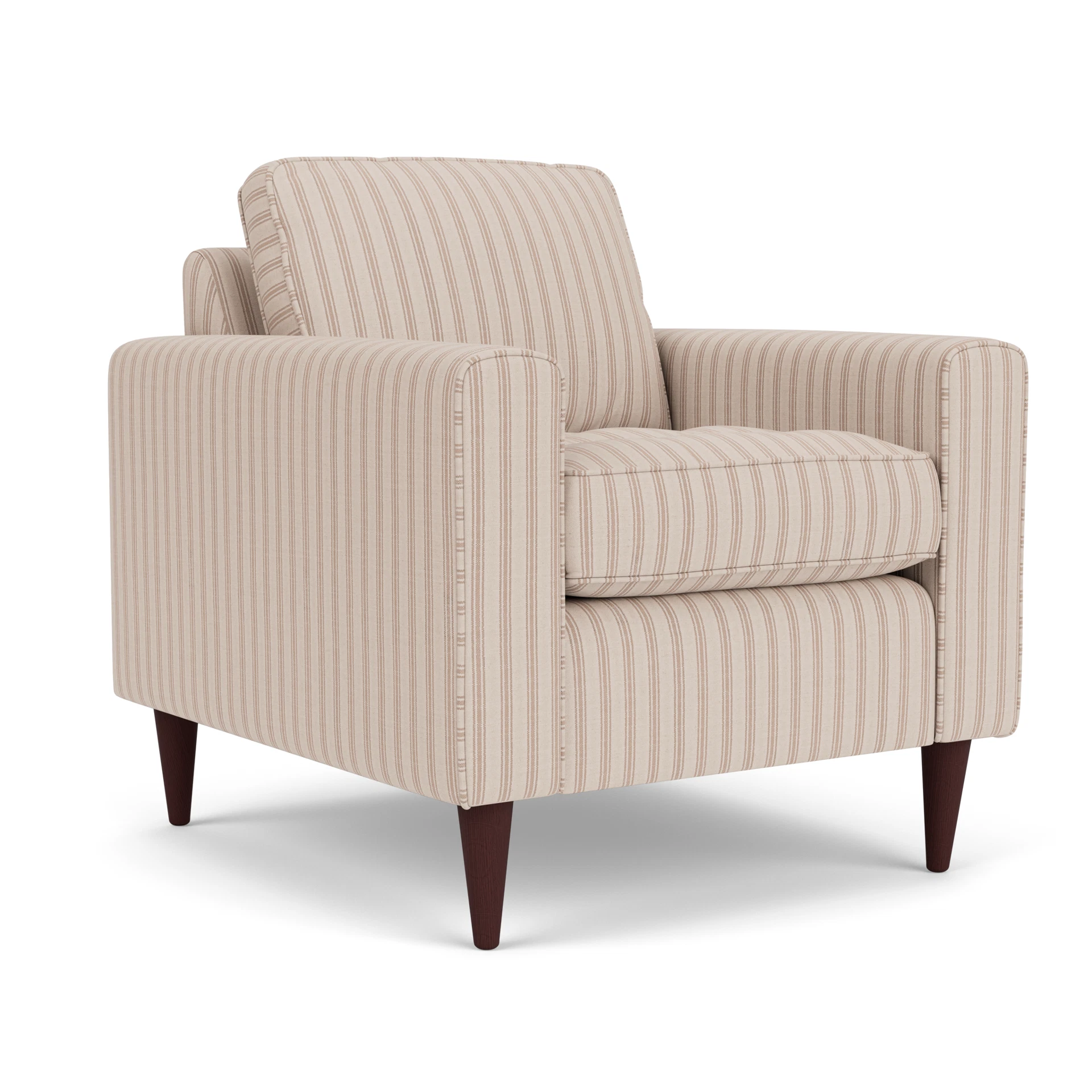 Saxon Armchair in Kingham Stripe - Flax with Light legs