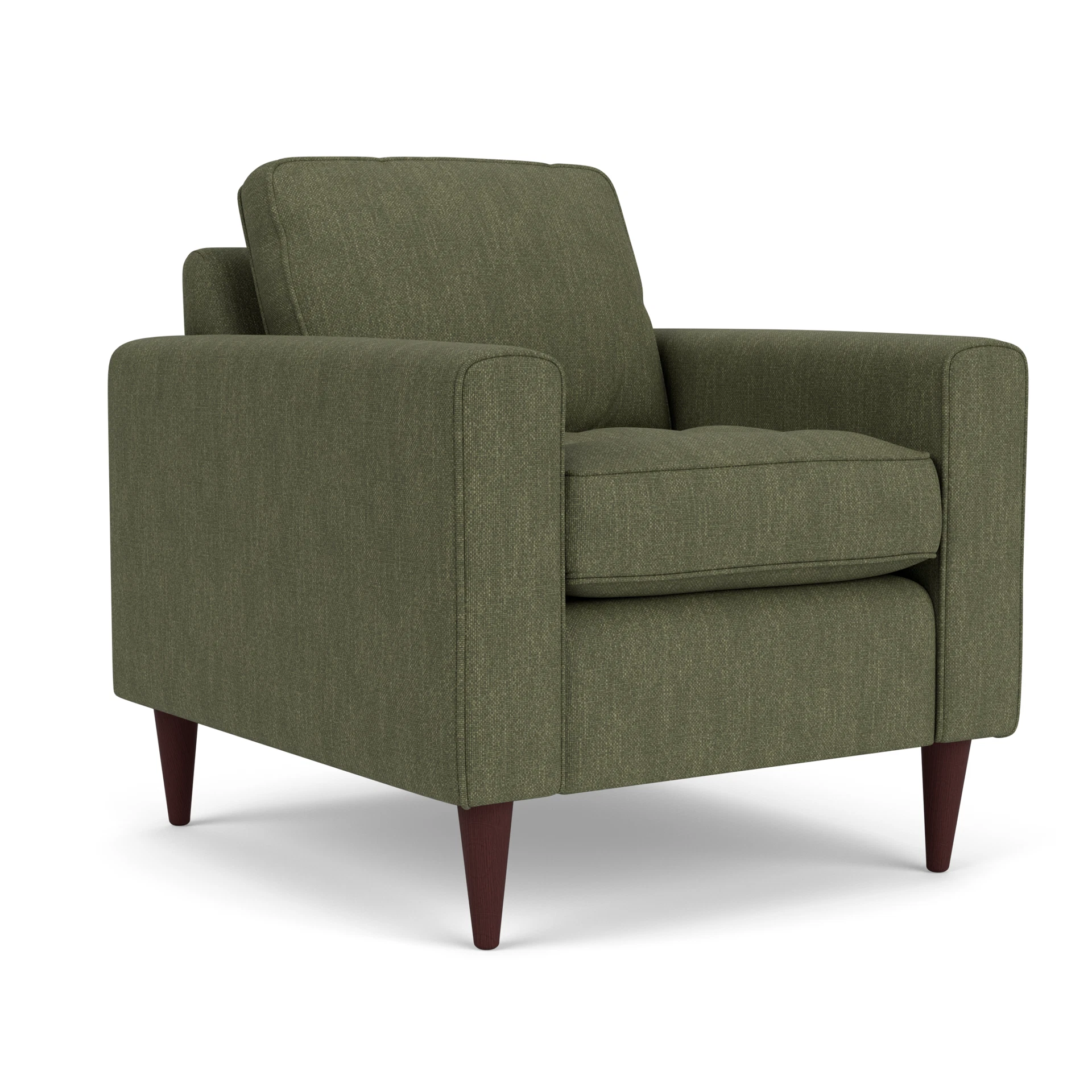 Saxon Armchair in Luxury Italian Linen - Fern with Light legs