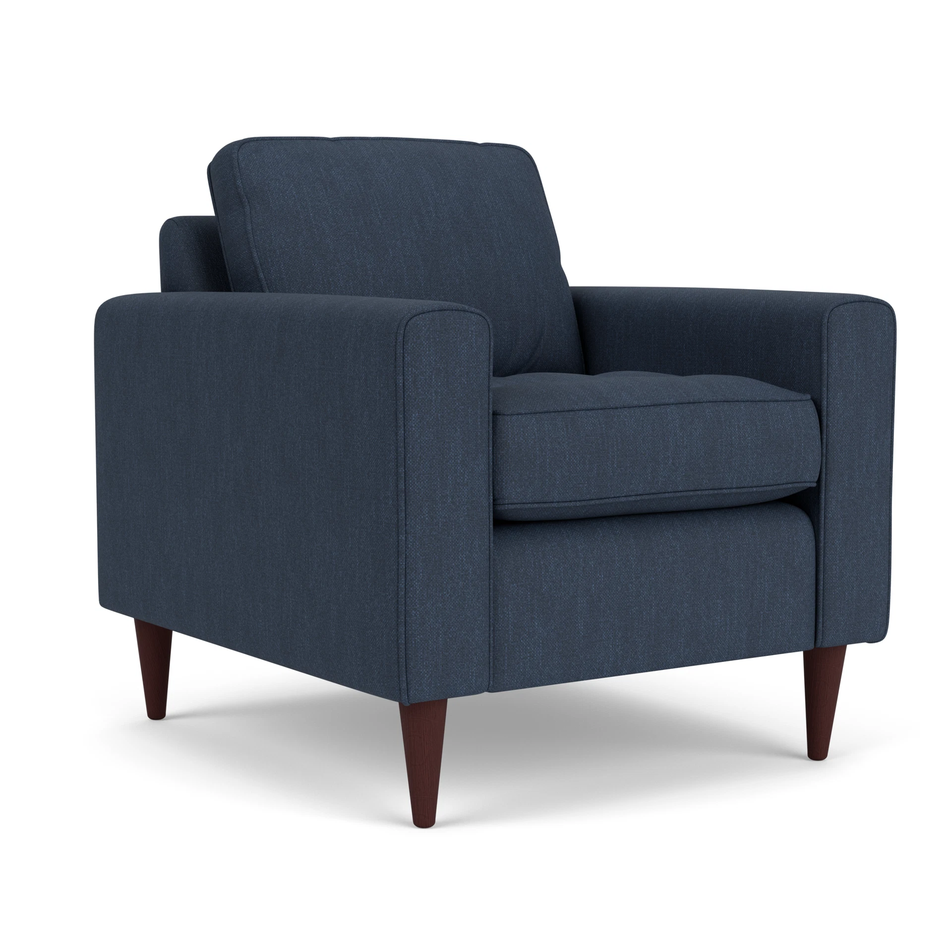 Saxon Armchair in Luxury Italian Linen - Indigo with Light legs