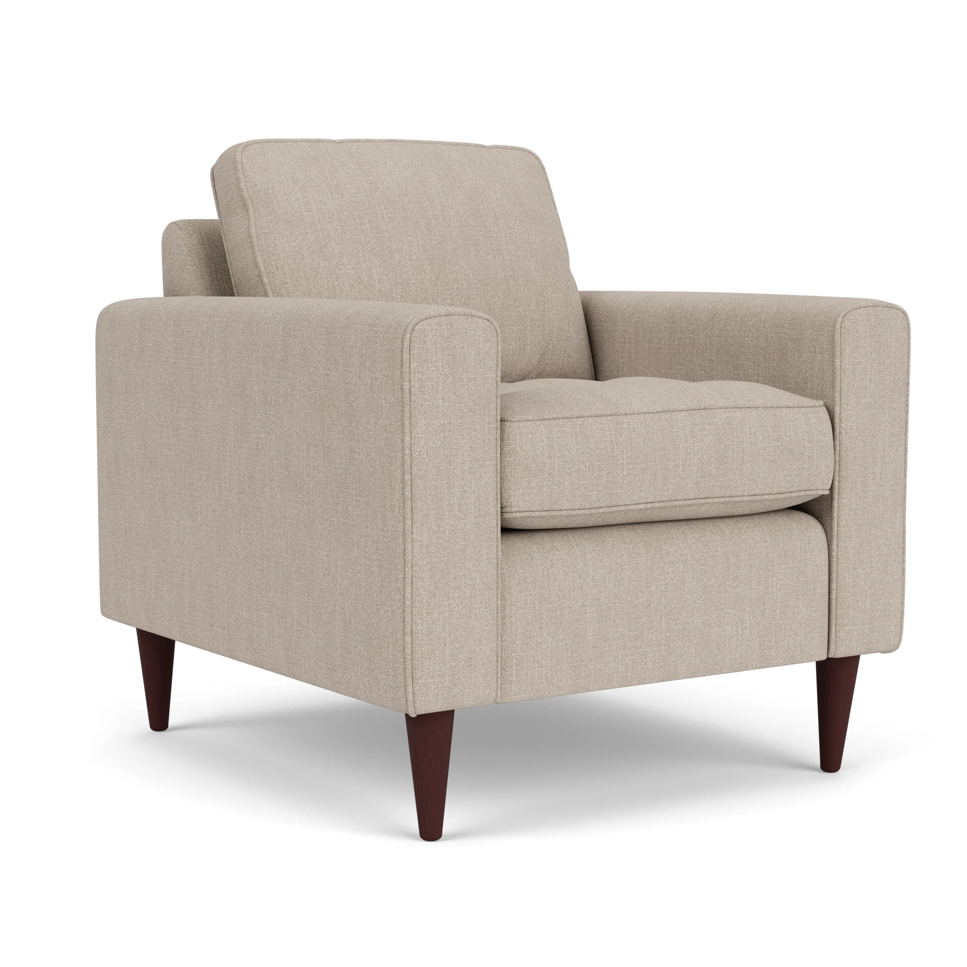 Saxon Armchair in Luxury Italian Linen - Natural with Light legs