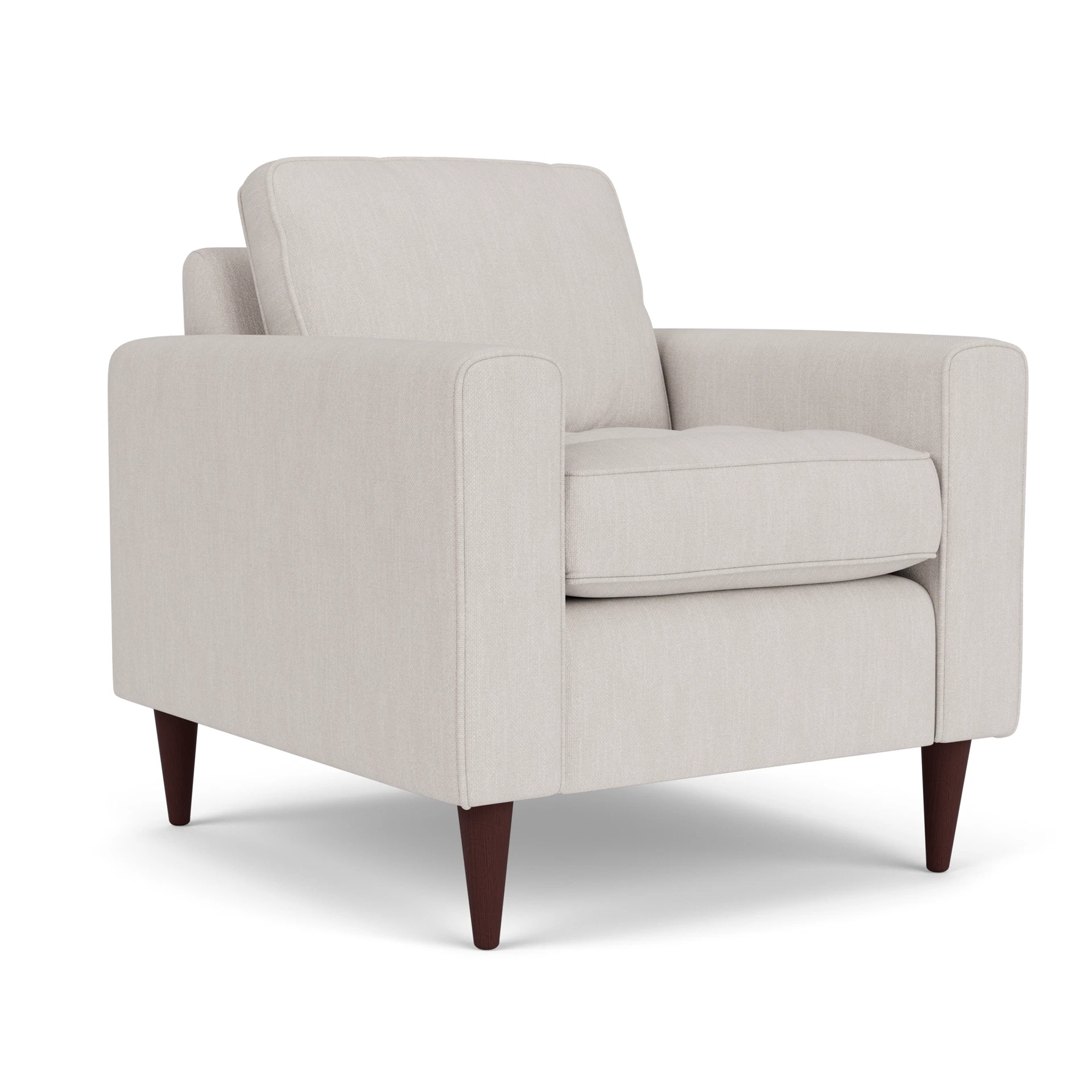 Saxon Armchair in Luxury Italian Linen - Soft White with Light legs