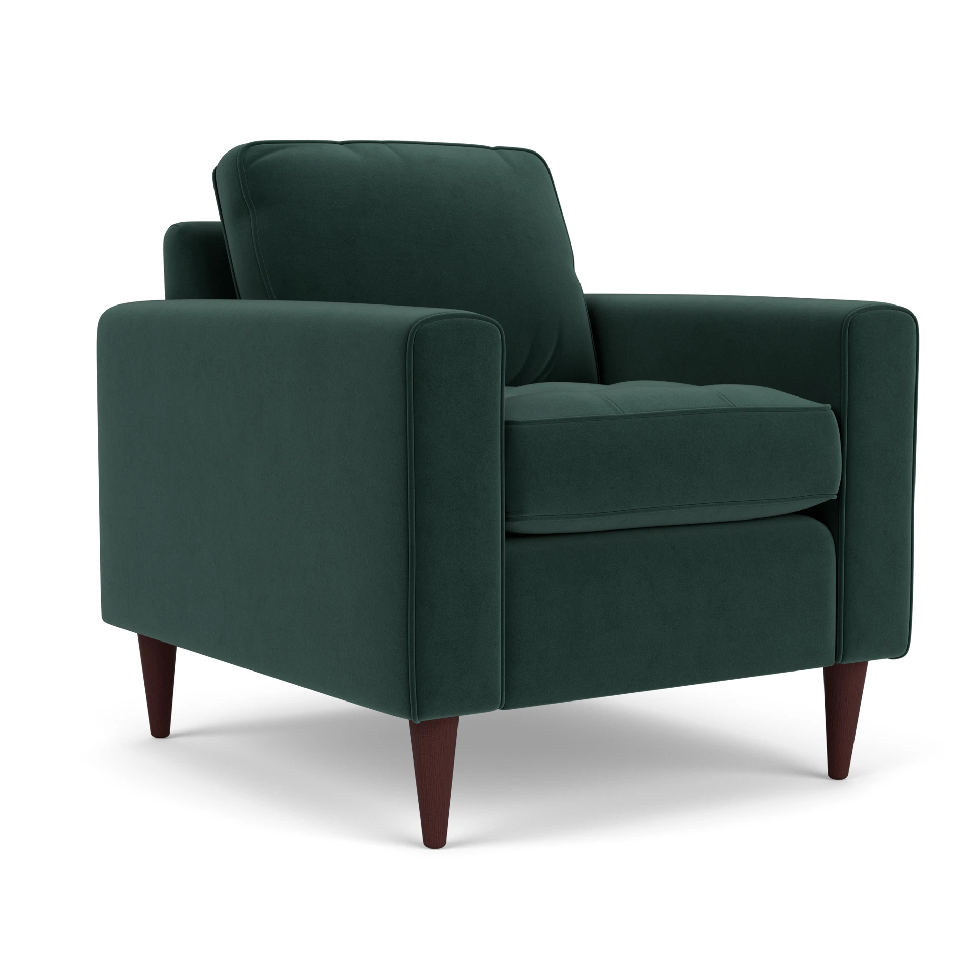 Saxon Armchair in Matt Velvet - Lake with Light legs