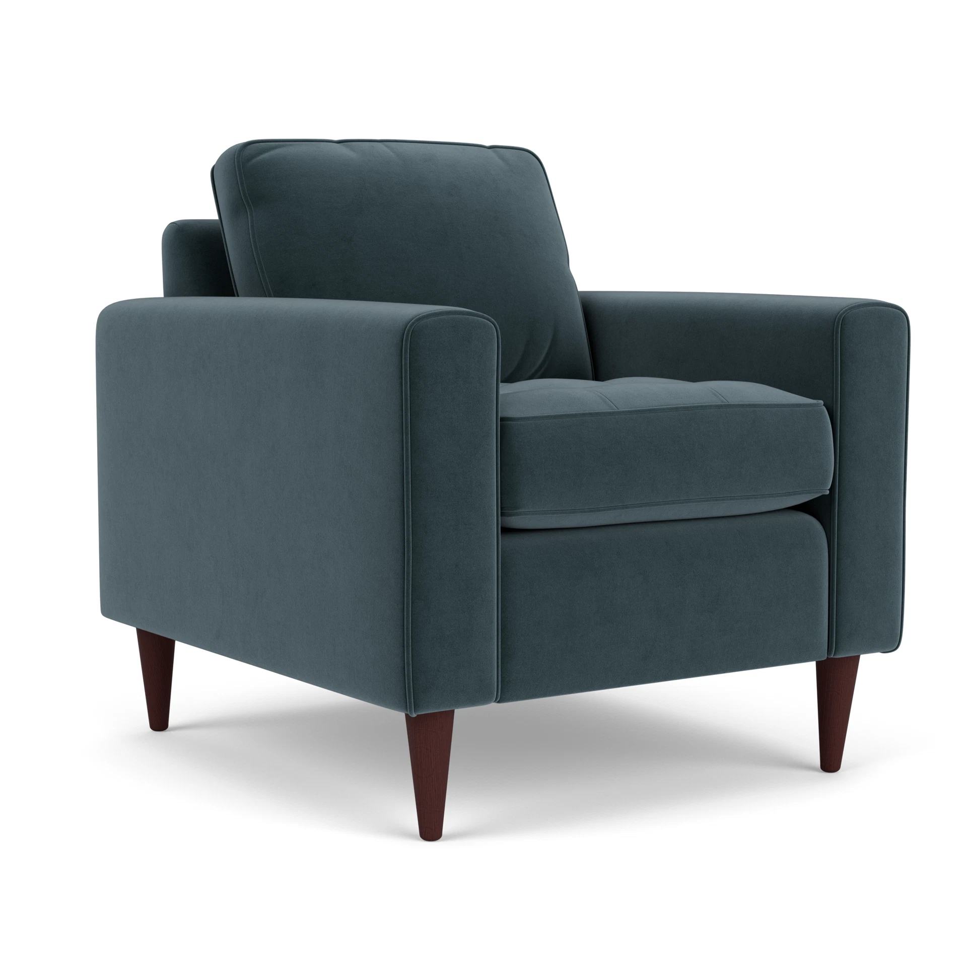 Saxon Armchair in Matt Velvet - Night Sky with Light legs