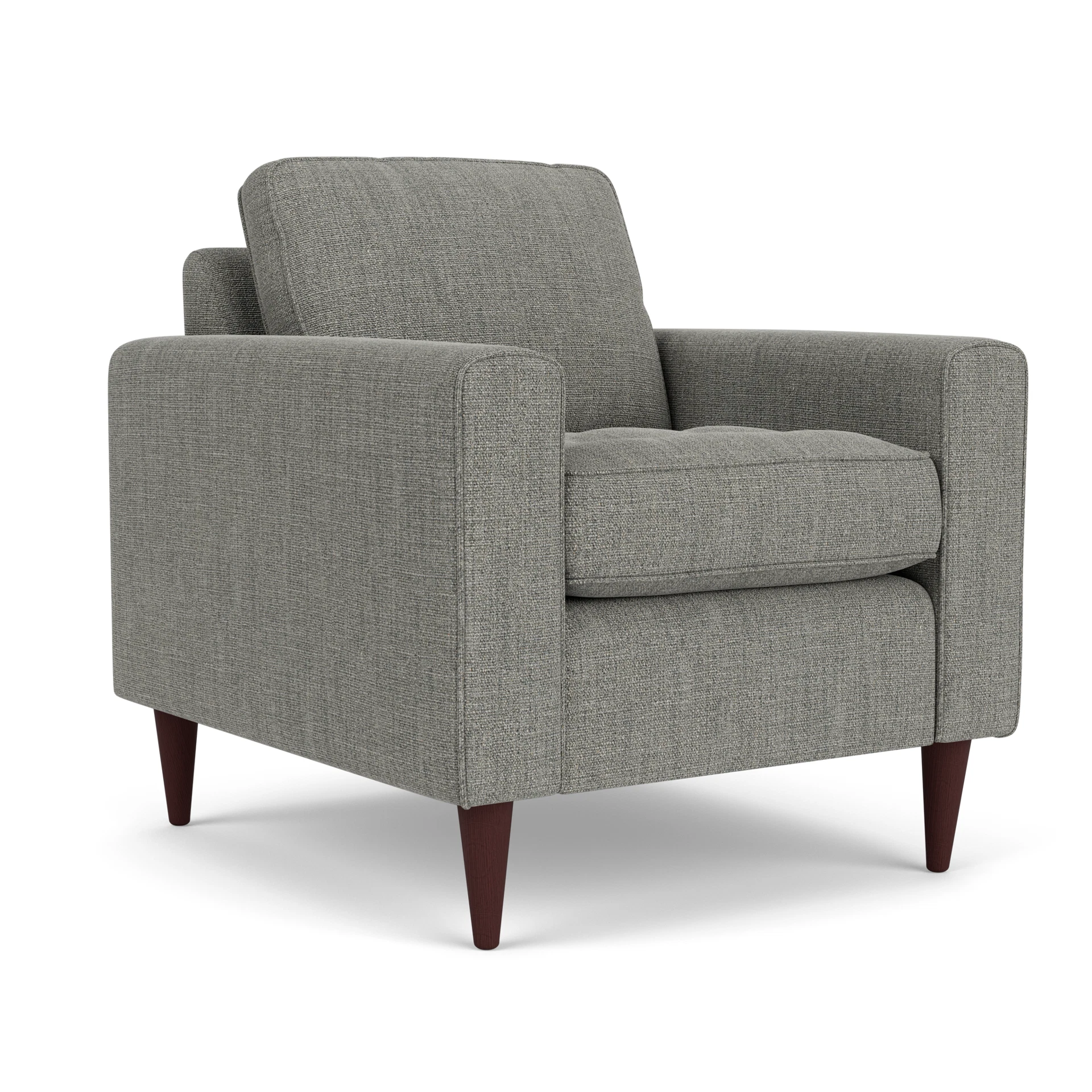 Saxon Armchair in Rustic Weave - Grey Marl with Light legs