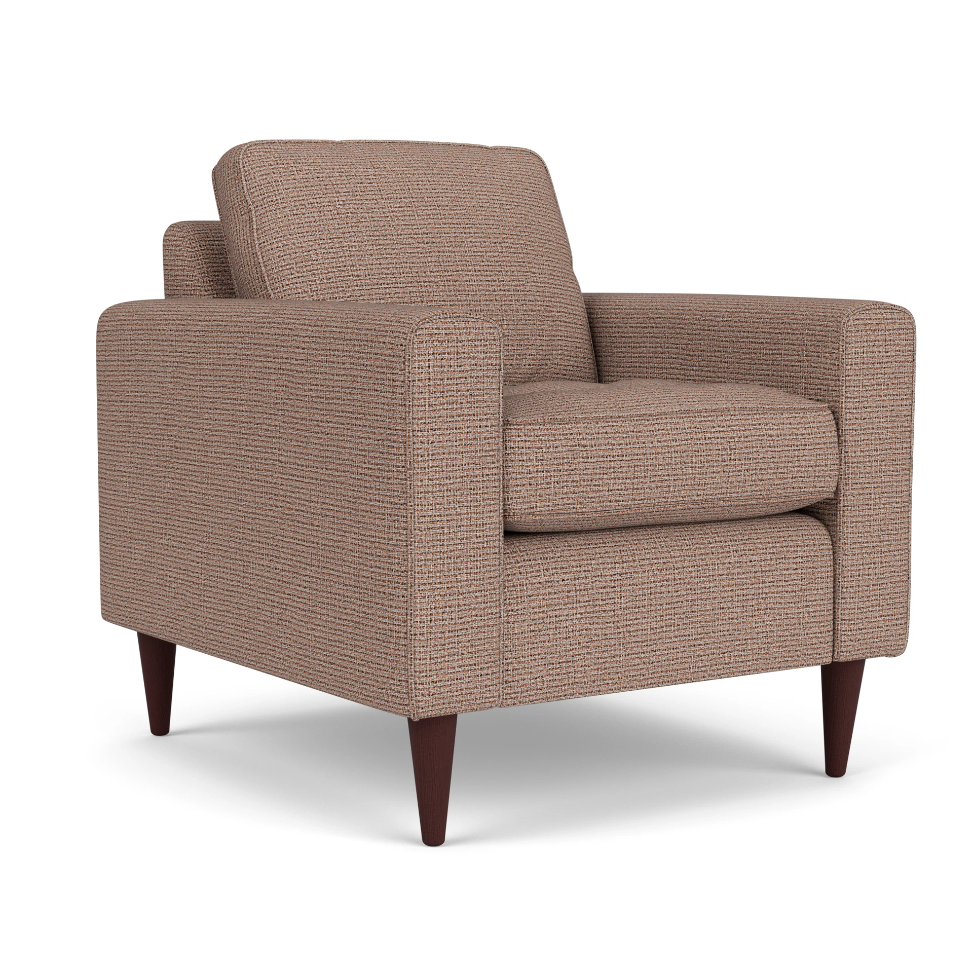 Saxon Armchair in Textured Weave - Autumn Mix with Light legs