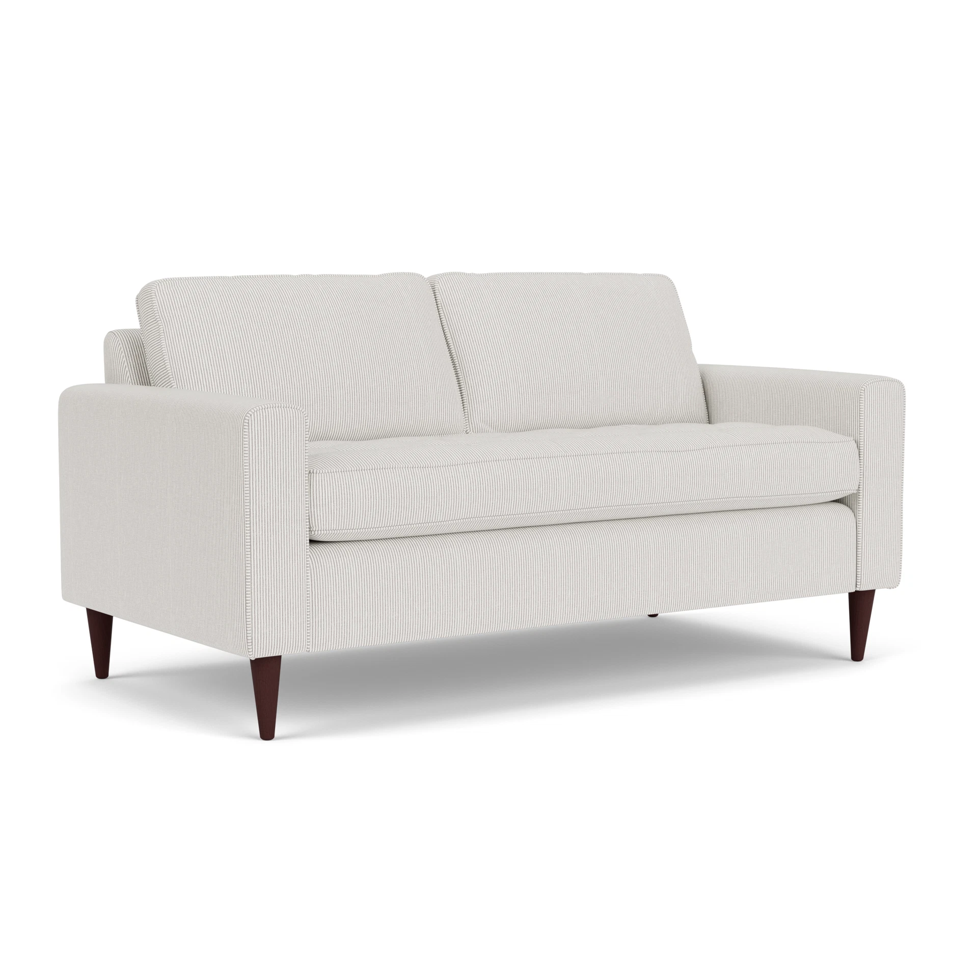 Saxon Large 2 Seater Sofa in Broadway Stripe - Grey with Light legs