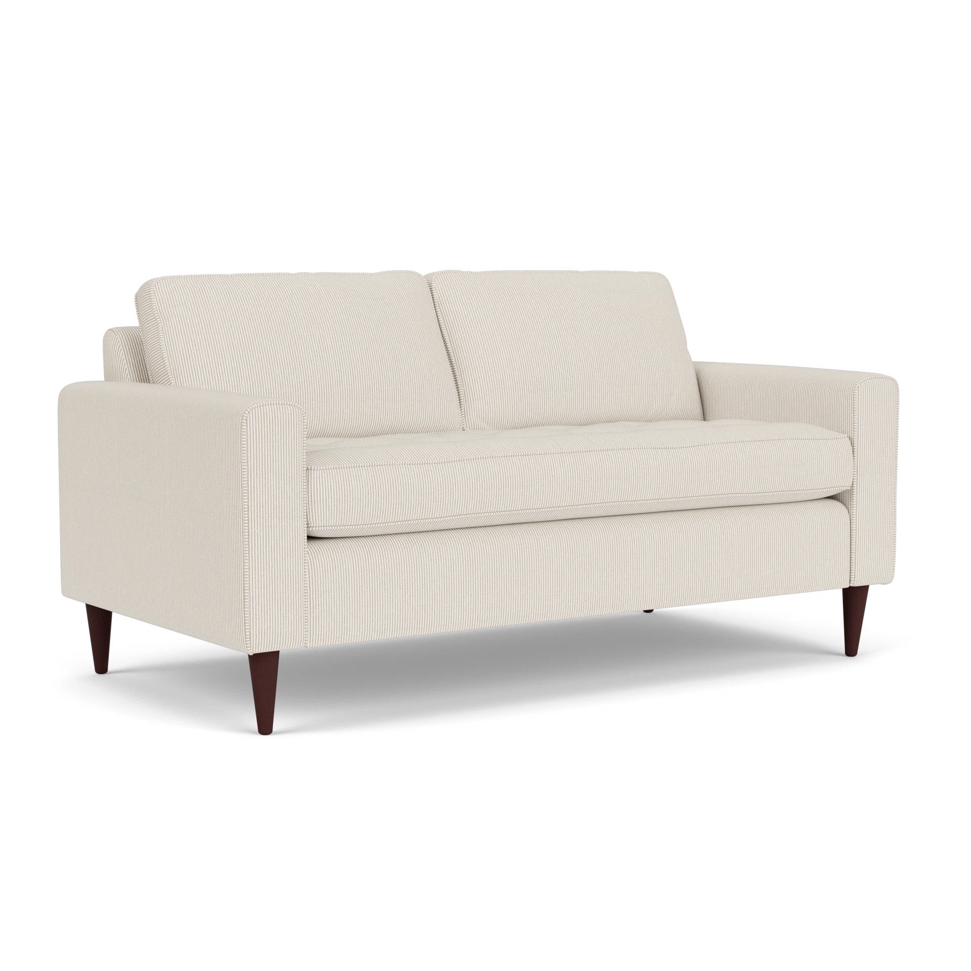 Saxon Large 2 Seater Sofa in Broadway Stripe - Natural with Light legs