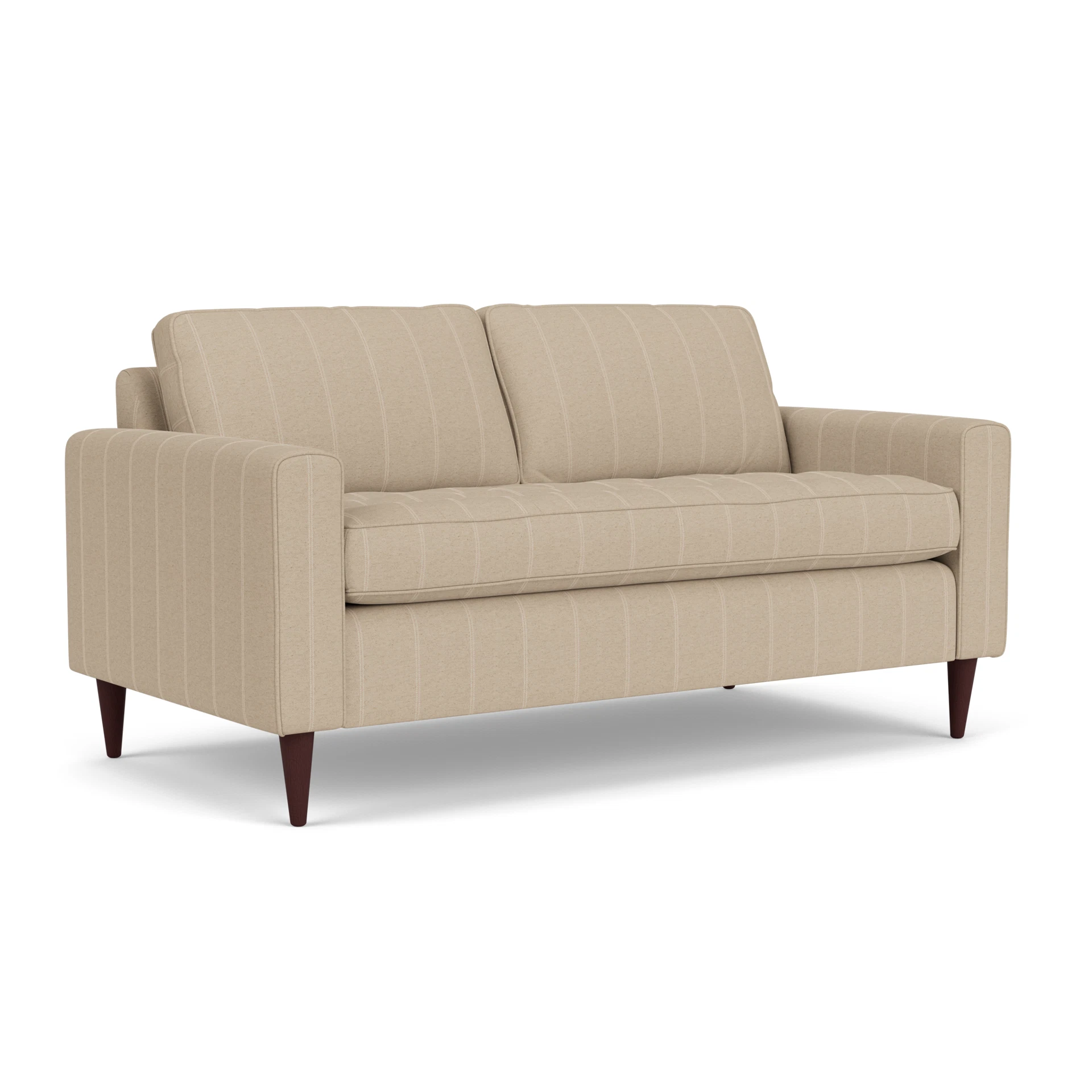 Saxon Large 2 Seater Sofa in Compton Stripe - Natural with Light legs