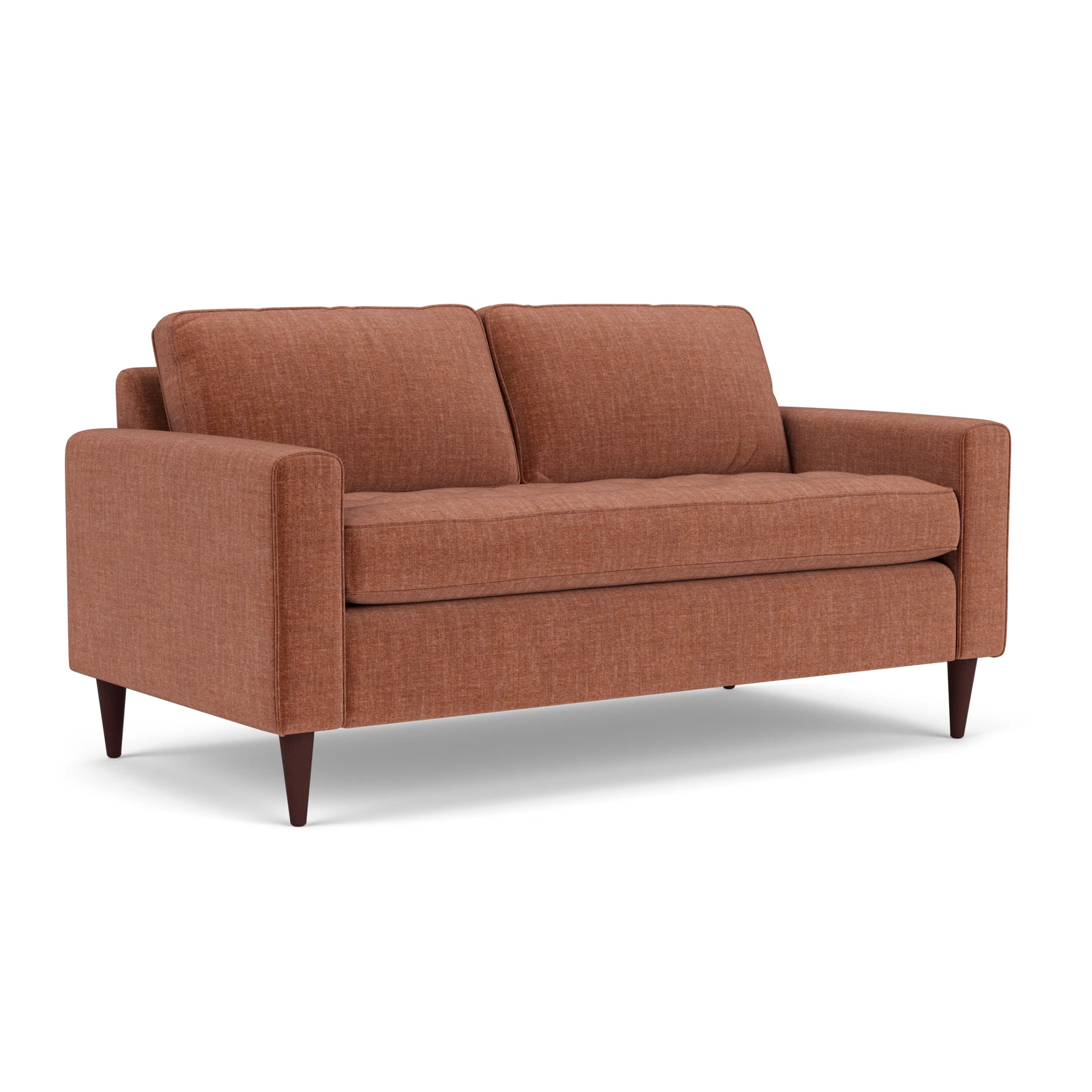 Saxon Large 2 Seater Sofa in Eco Chenille - Cinnamon with Light legs