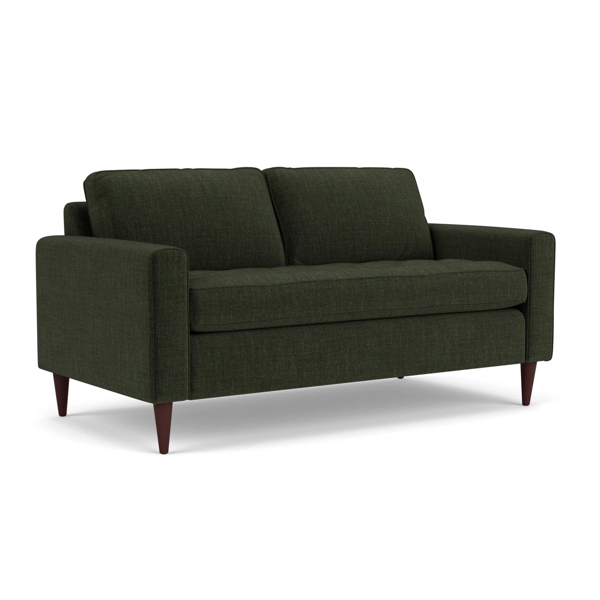 Saxon Large 2 Seater Sofa in Eco Chenille - Moss with Light legs