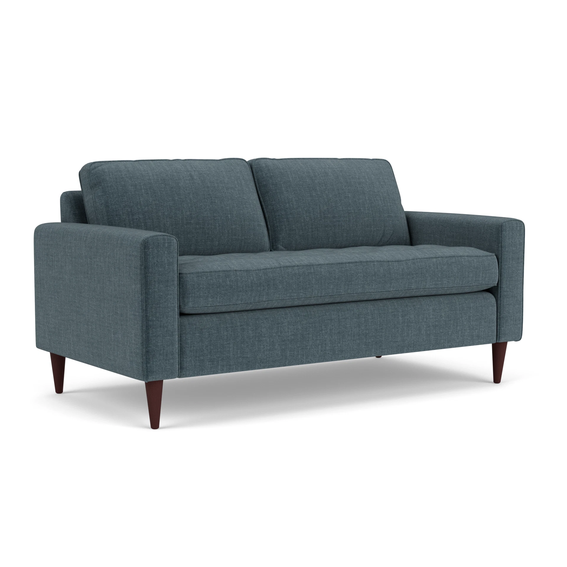 Saxon Large 2 Seater Sofa in Eco Chenille - Teal with Light legs