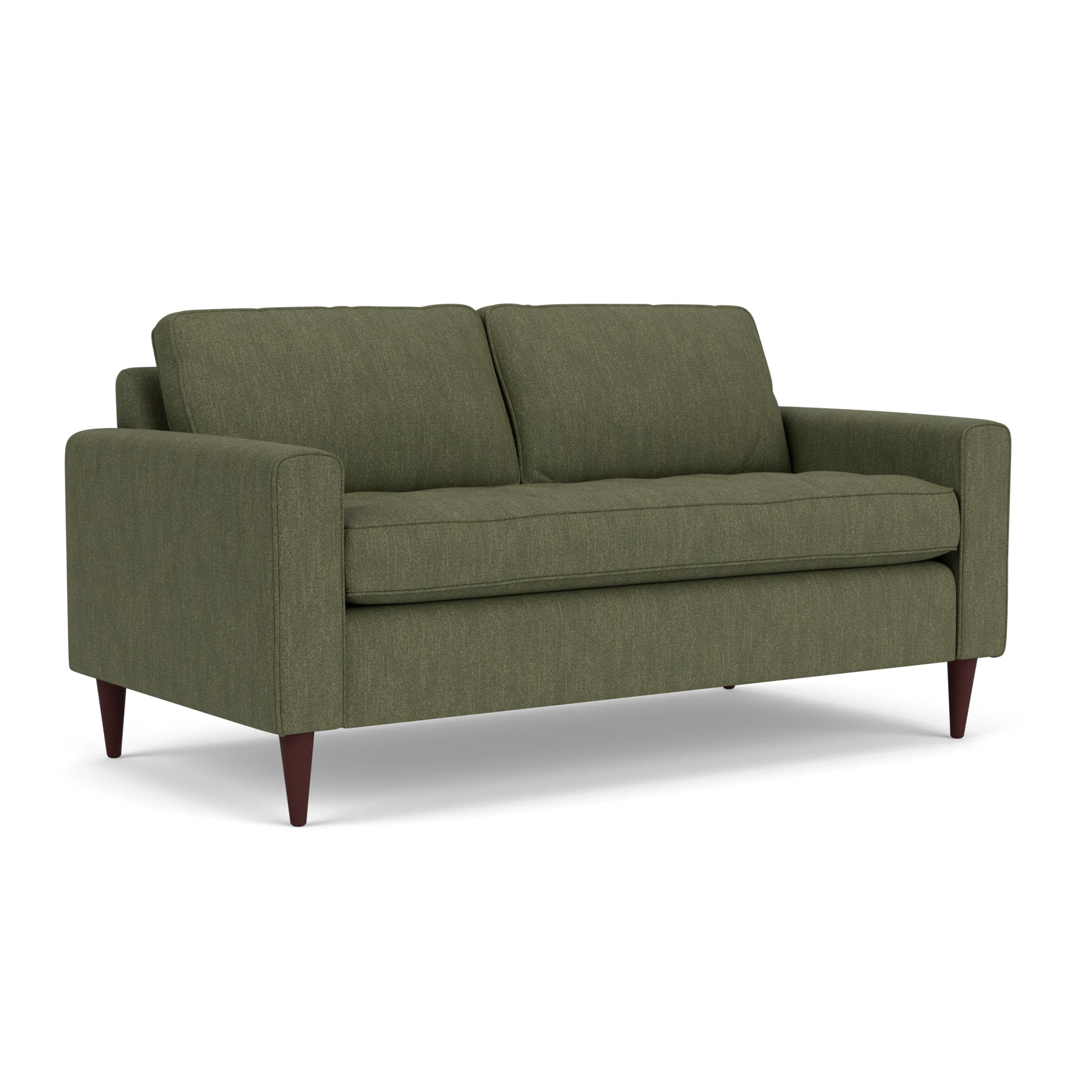 Saxon Large 2 Seater Sofa in Luxury Italian Linen - Fern with Light legs