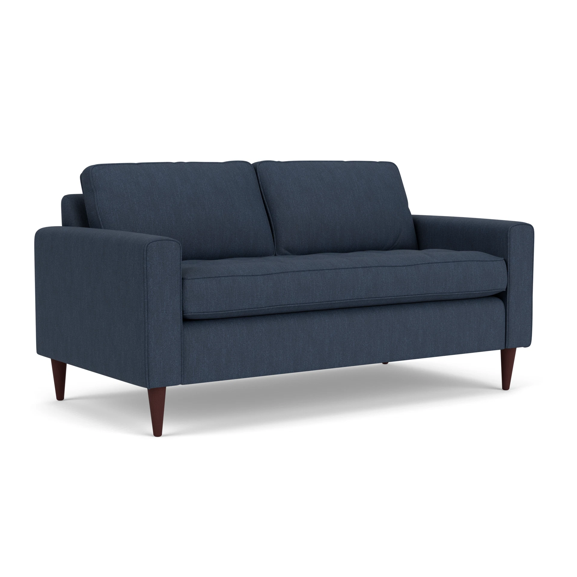 Saxon Large 2 Seater Sofa in Luxury Italian Linen - Indigo with Light legs