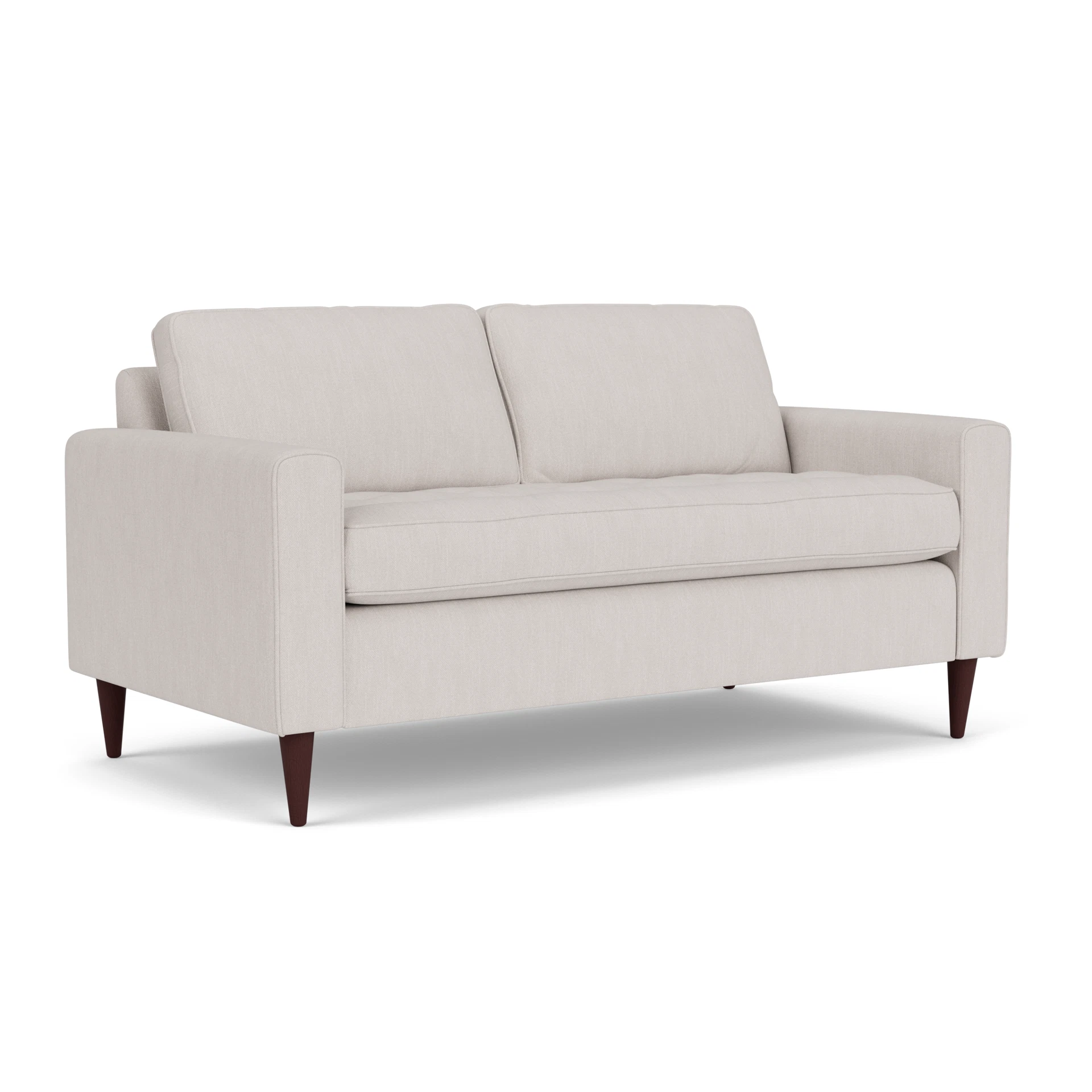 Saxon Large 2 Seater Sofa in Luxury Italian Linen - Soft White with Light legs