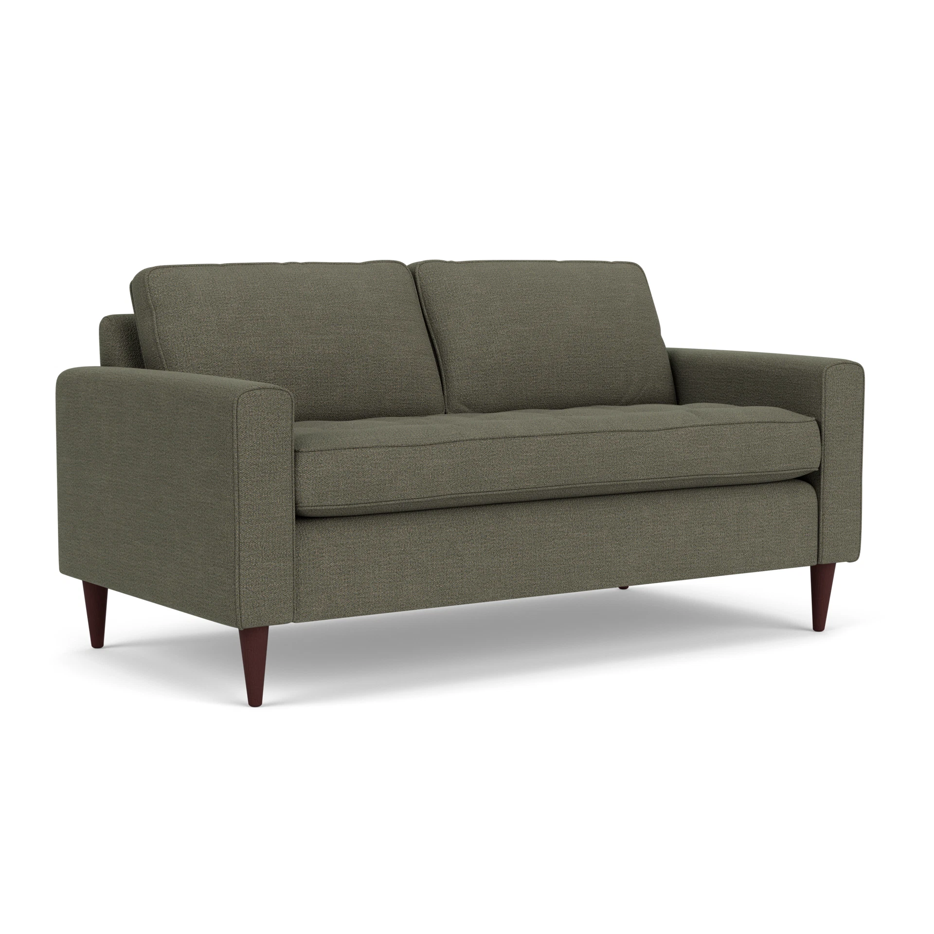 Saxon Large 2 Seater Sofa in Rustic Weave - Deep Forest with Light legs