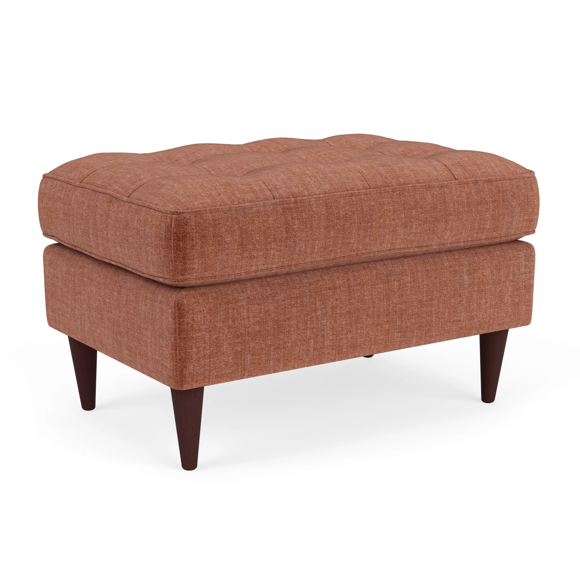 Saxon Small Foot Stool in Eco Chenille - Cinnamon with Light legs