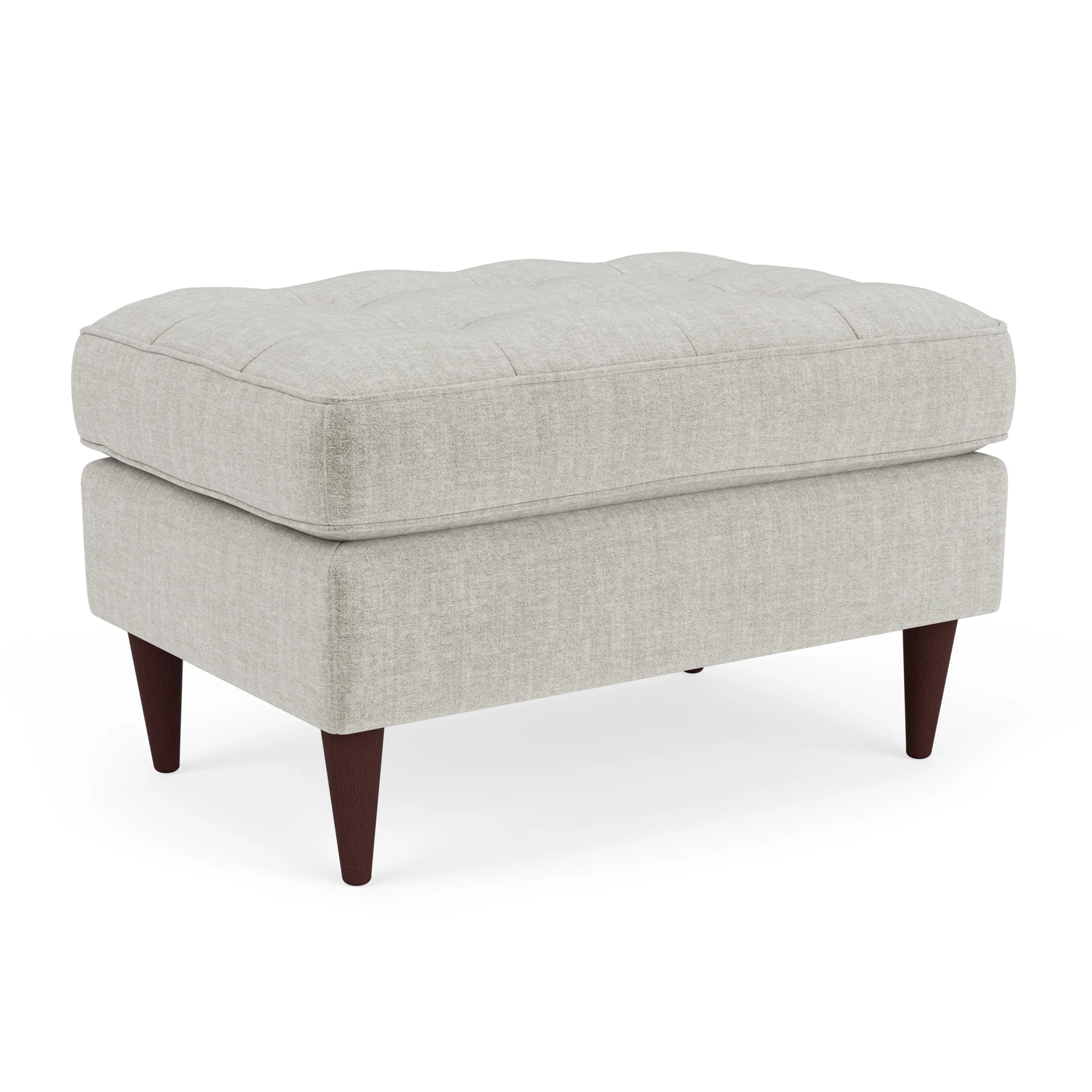 Saxon Small Foot Stool in Eco Chenille - Grey Mist with Light legs