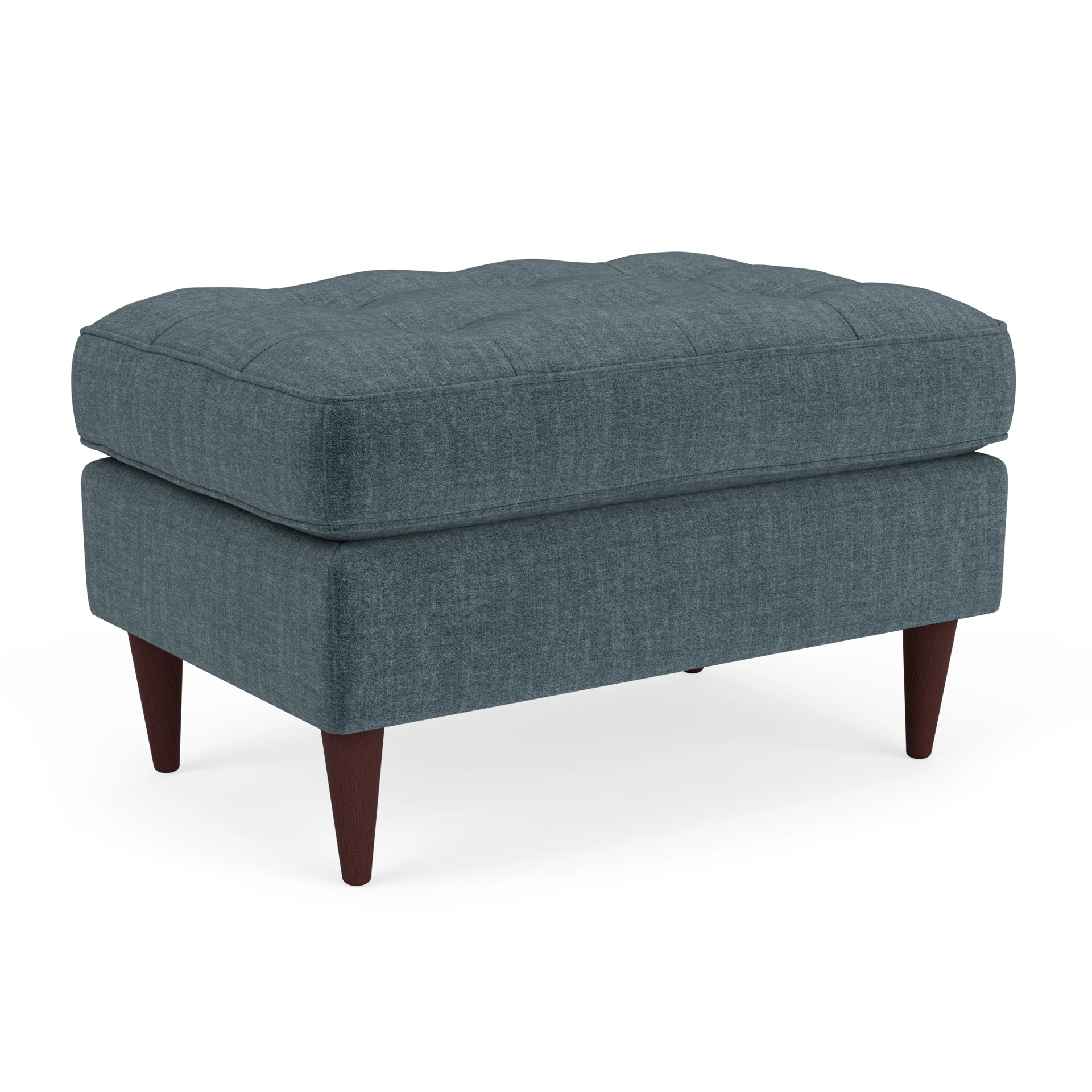 Saxon Small Foot Stool in Eco Chenille - Teal with Light legs