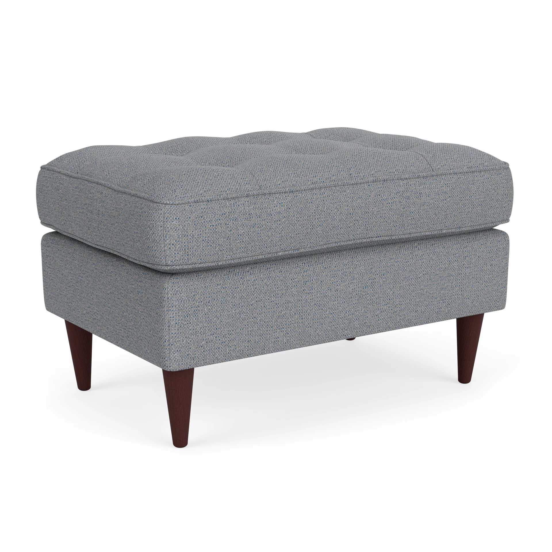 Saxon Small Foot Stool in House Weave - Blue Marl with Light legs