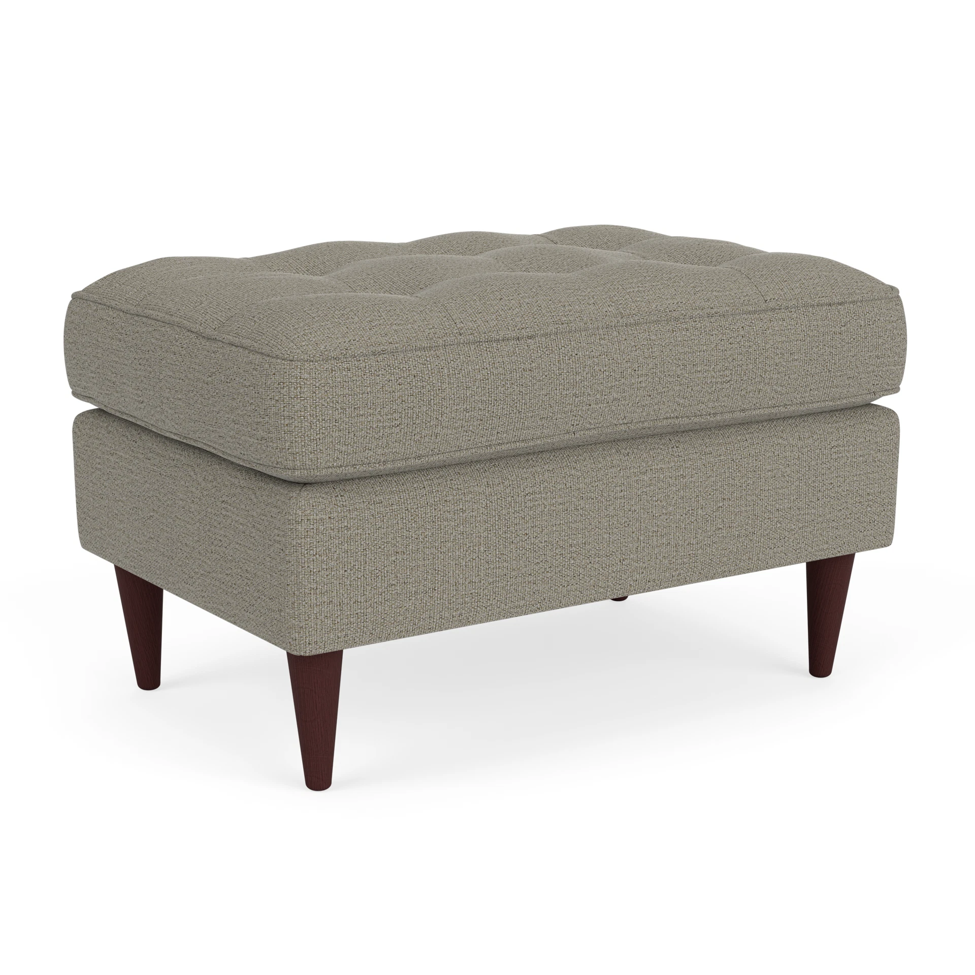 Saxon Small Foot Stool in Rustic Weave - Flax with Light legs