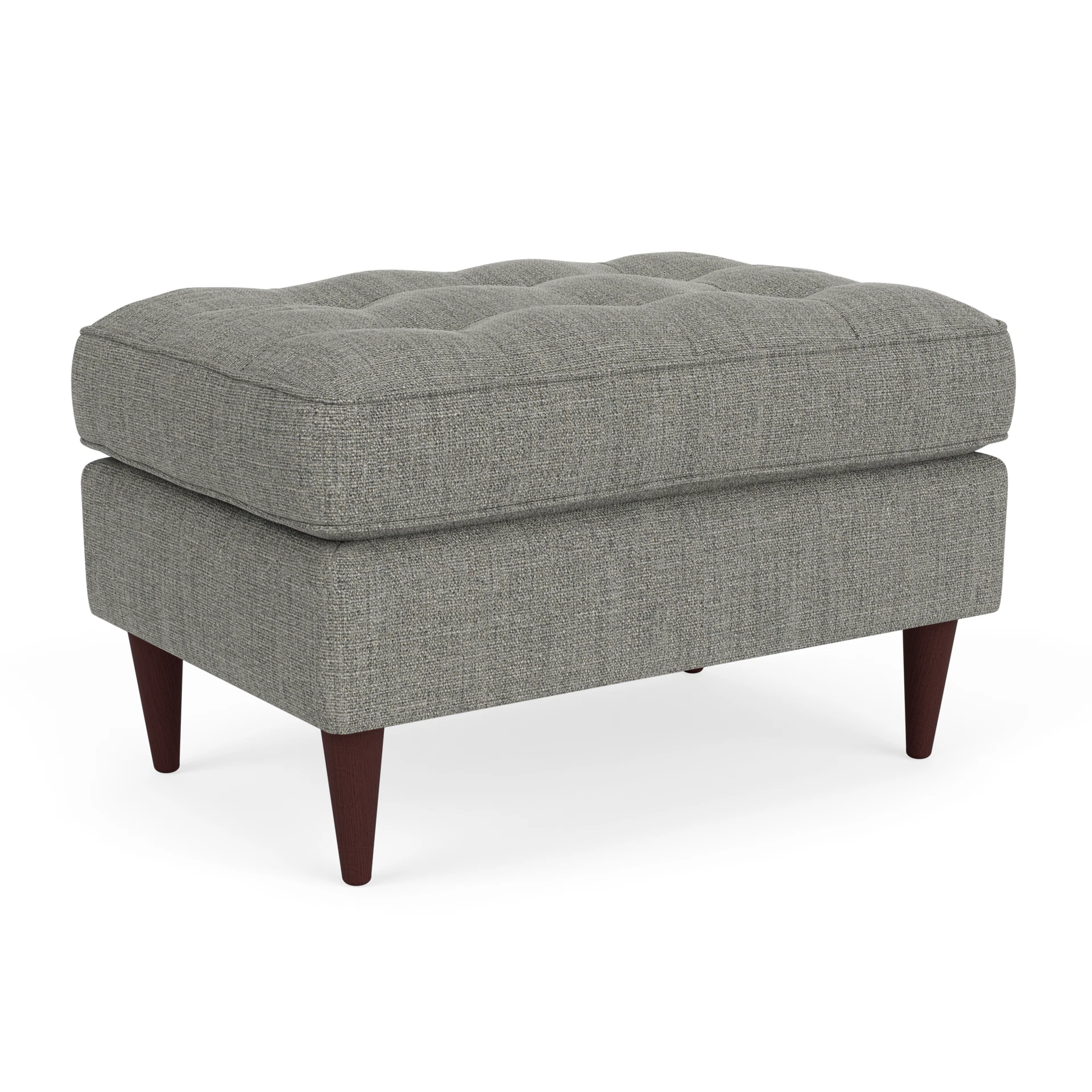 Saxon Small Foot Stool in Rustic Weave - Grey Marl with Light legs