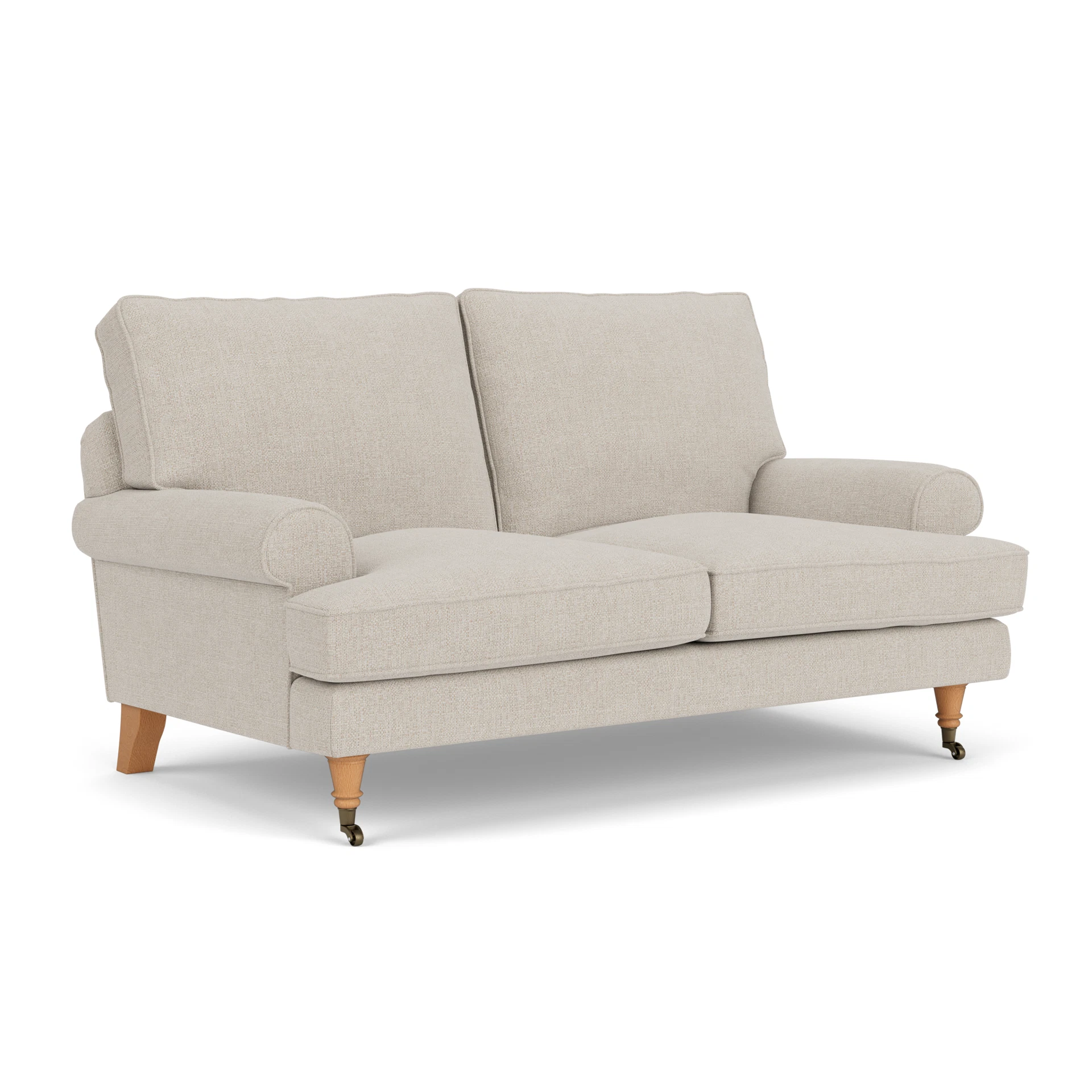 Stewart 2 Seater Sofa in Aquaclean Oxford - Natural with Light legs