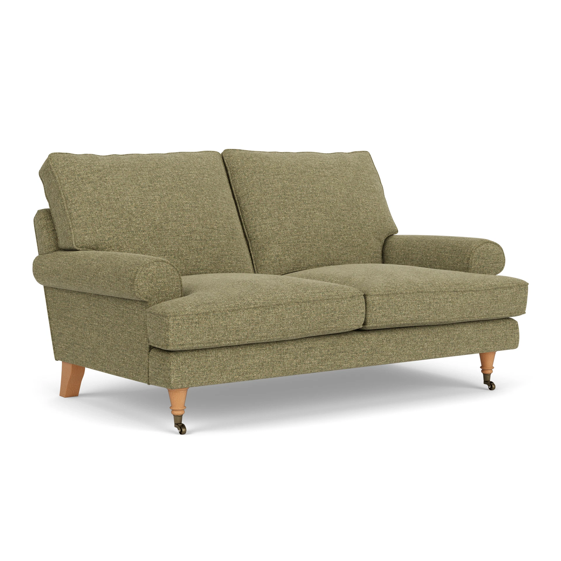 Stewart 2 Seater Sofa in Aquaclean Oxford - Sage with Light legs