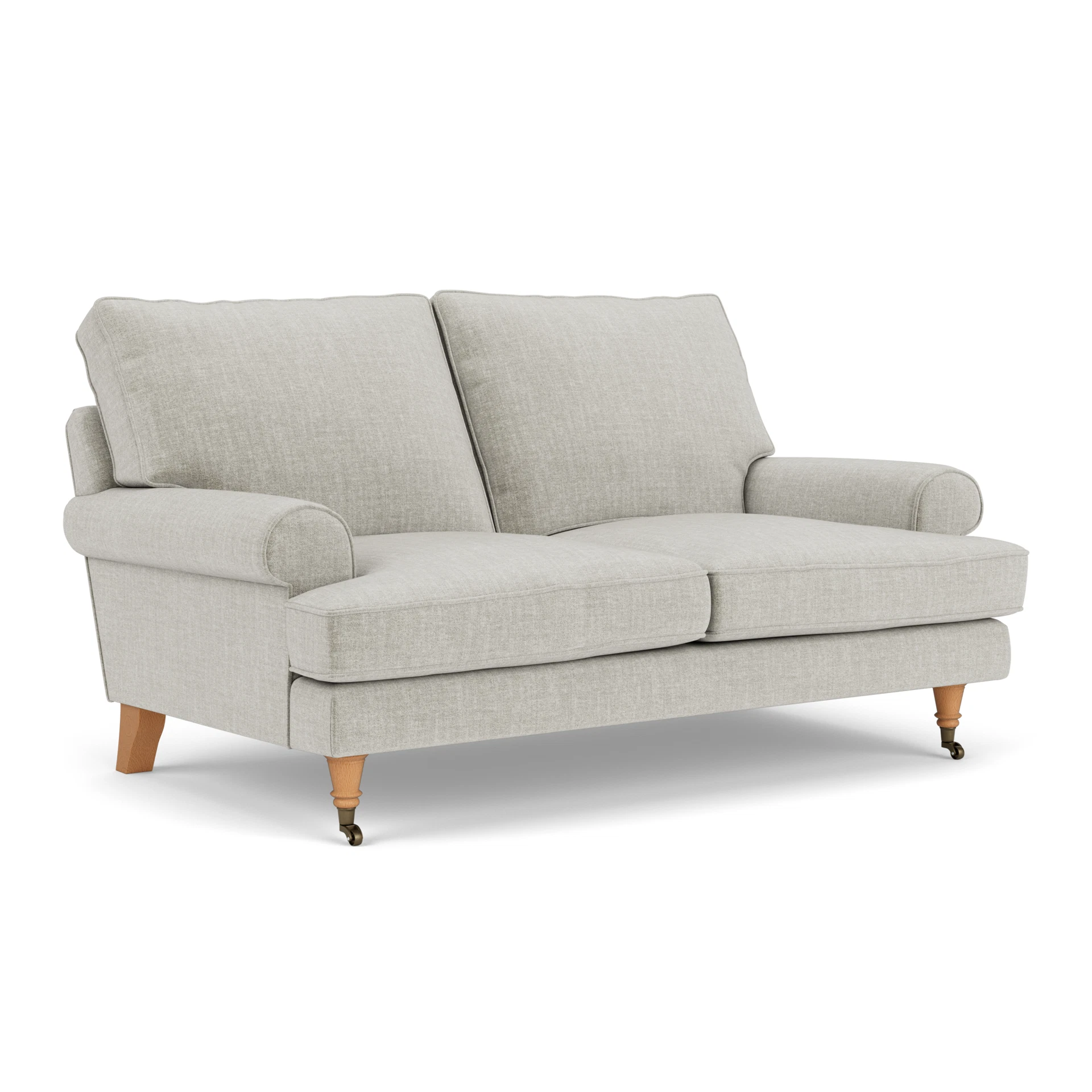 Stewart 2 Seater Sofa in Eco Chenille - Grey Mist with Light legs