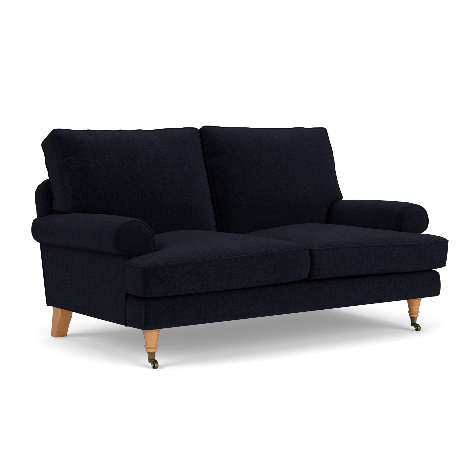 Stewart 2 Seater Sofa in Eco Chenille - Ink with Light legs