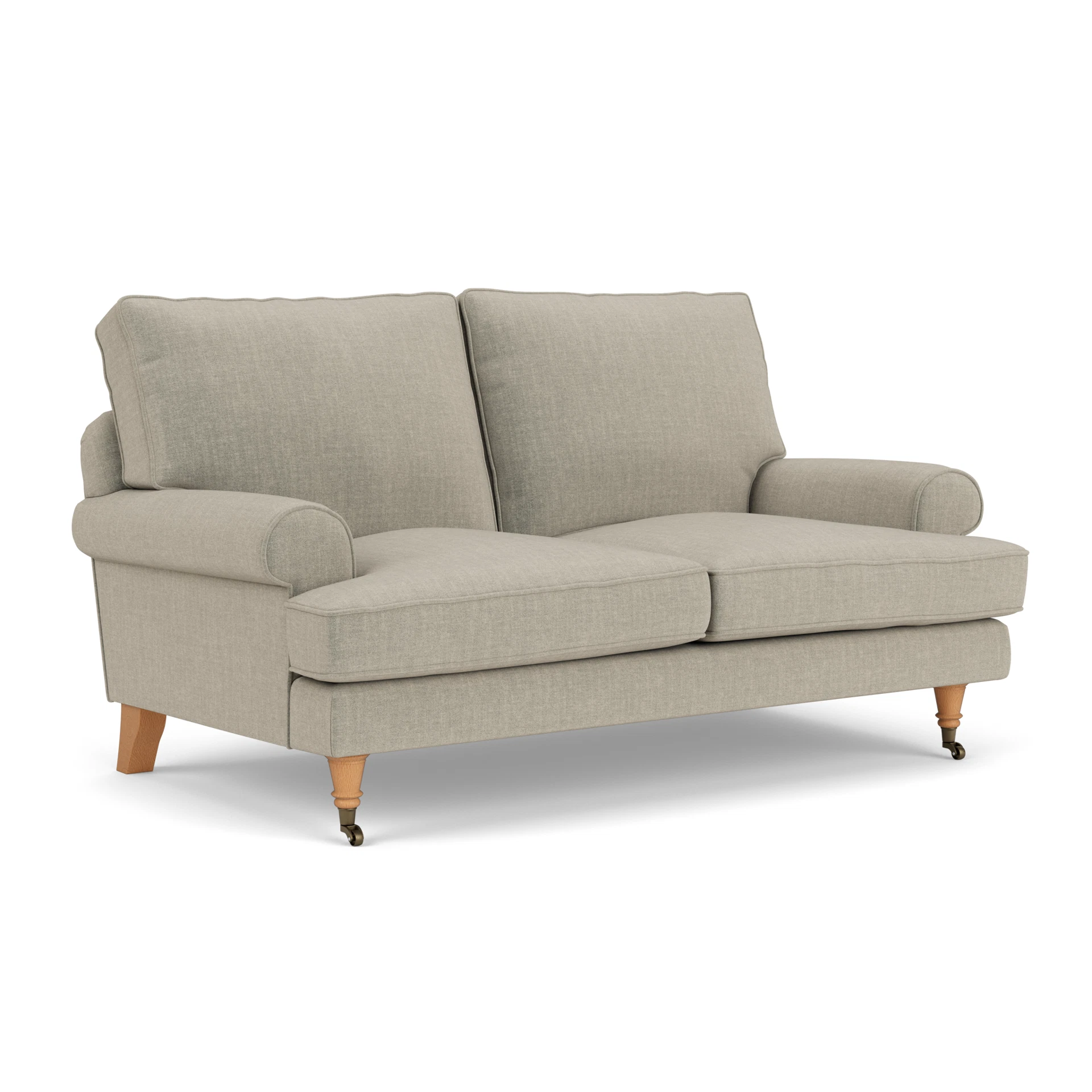 Stewart 2 Seater Sofa in Eco Chenille - Natural with Light legs