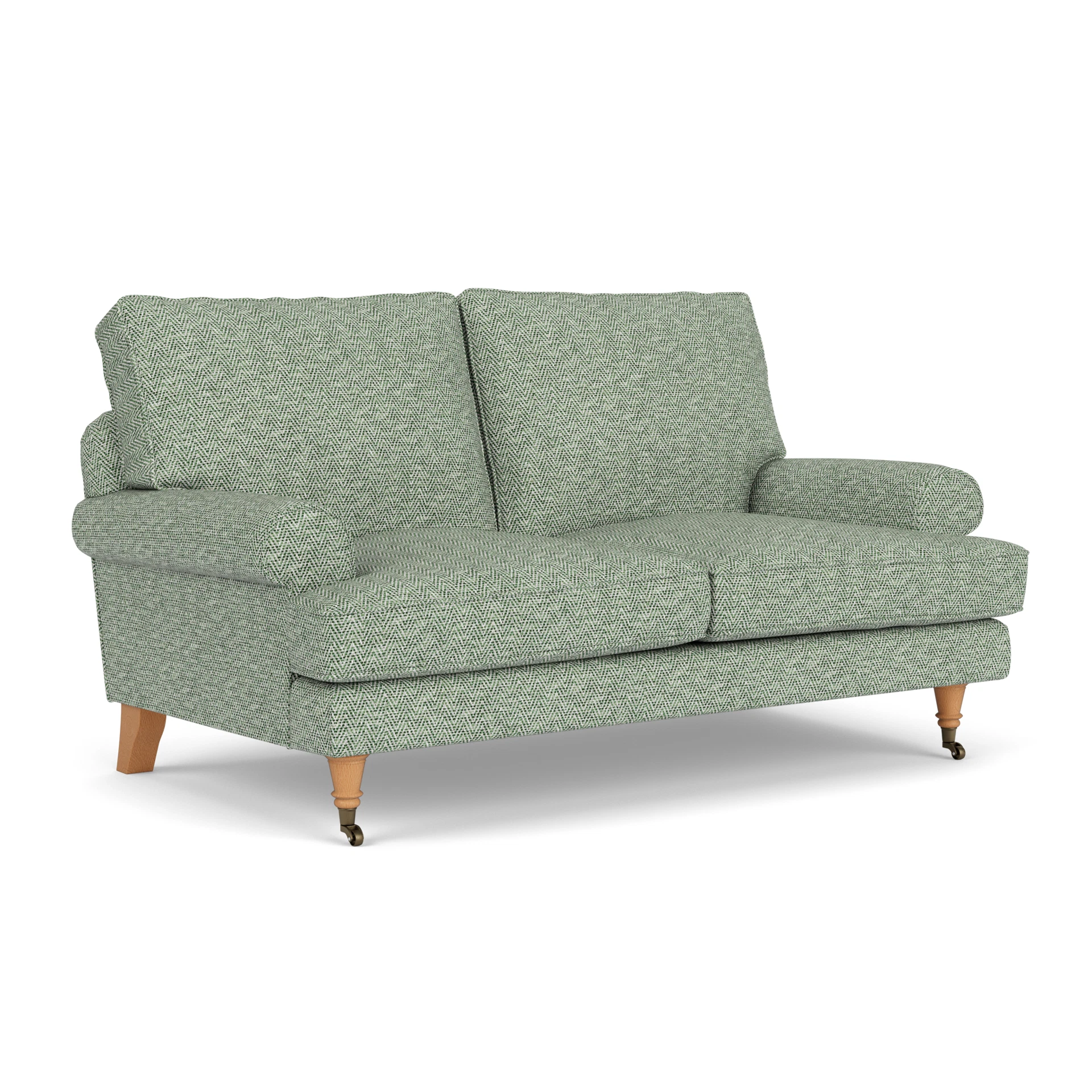 Stewart 2 Seater Sofa in Herringbone Weave - Lake with Light legs
