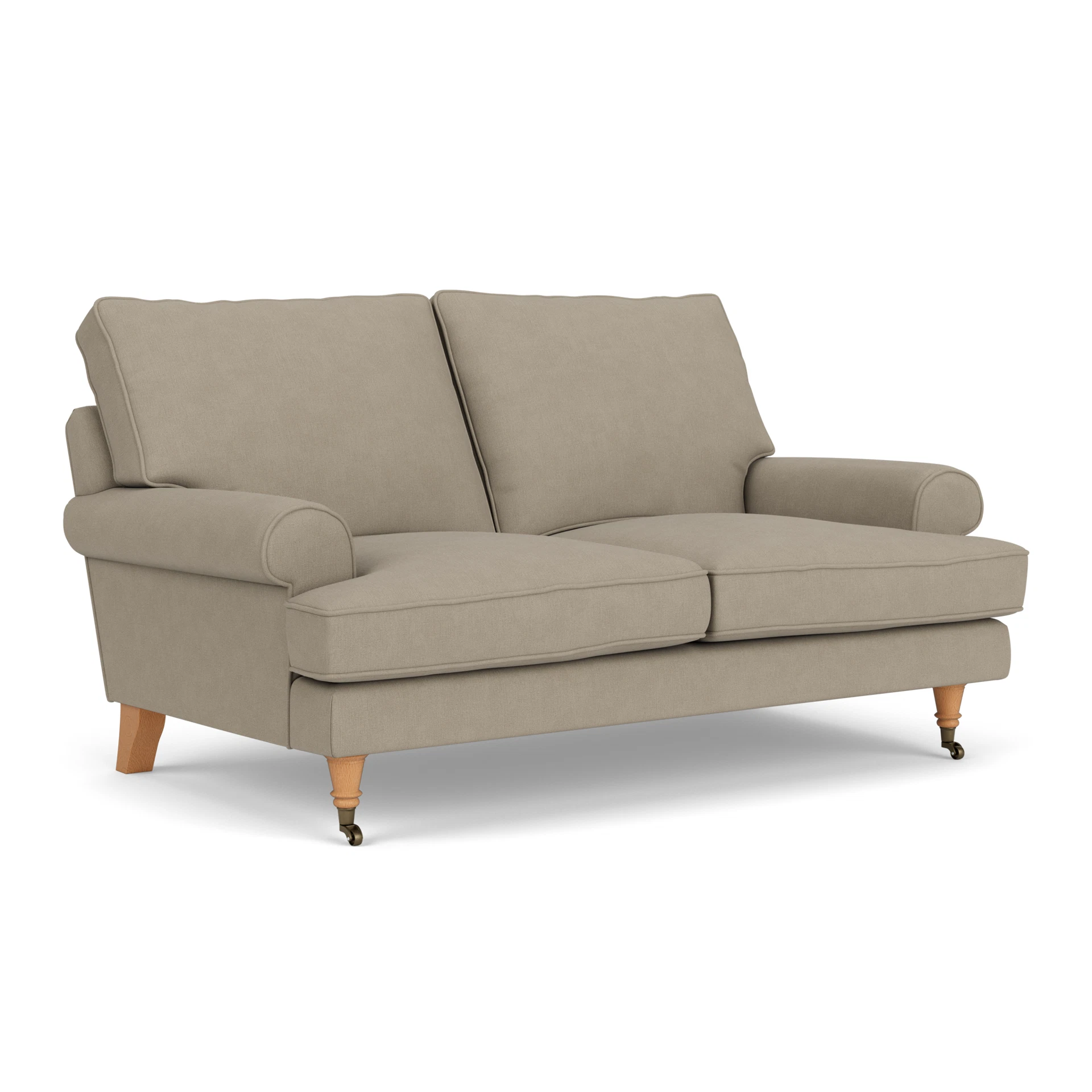 Stewart 2 Seater Sofa in House Linen Mix - Dove Grey with Light legs