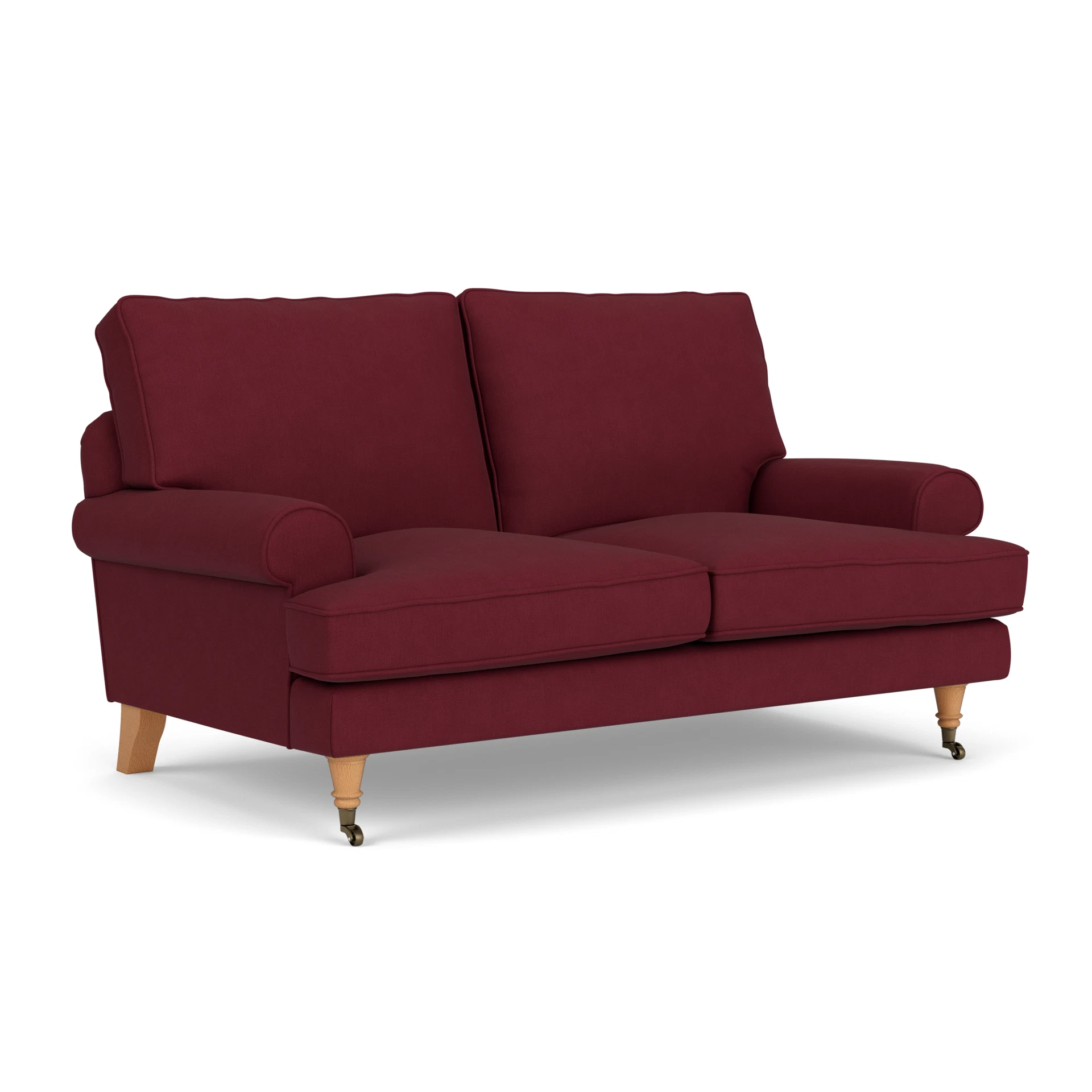 Stewart 2 Seater Sofa in House Linen Mix - Rosehip with Light legs