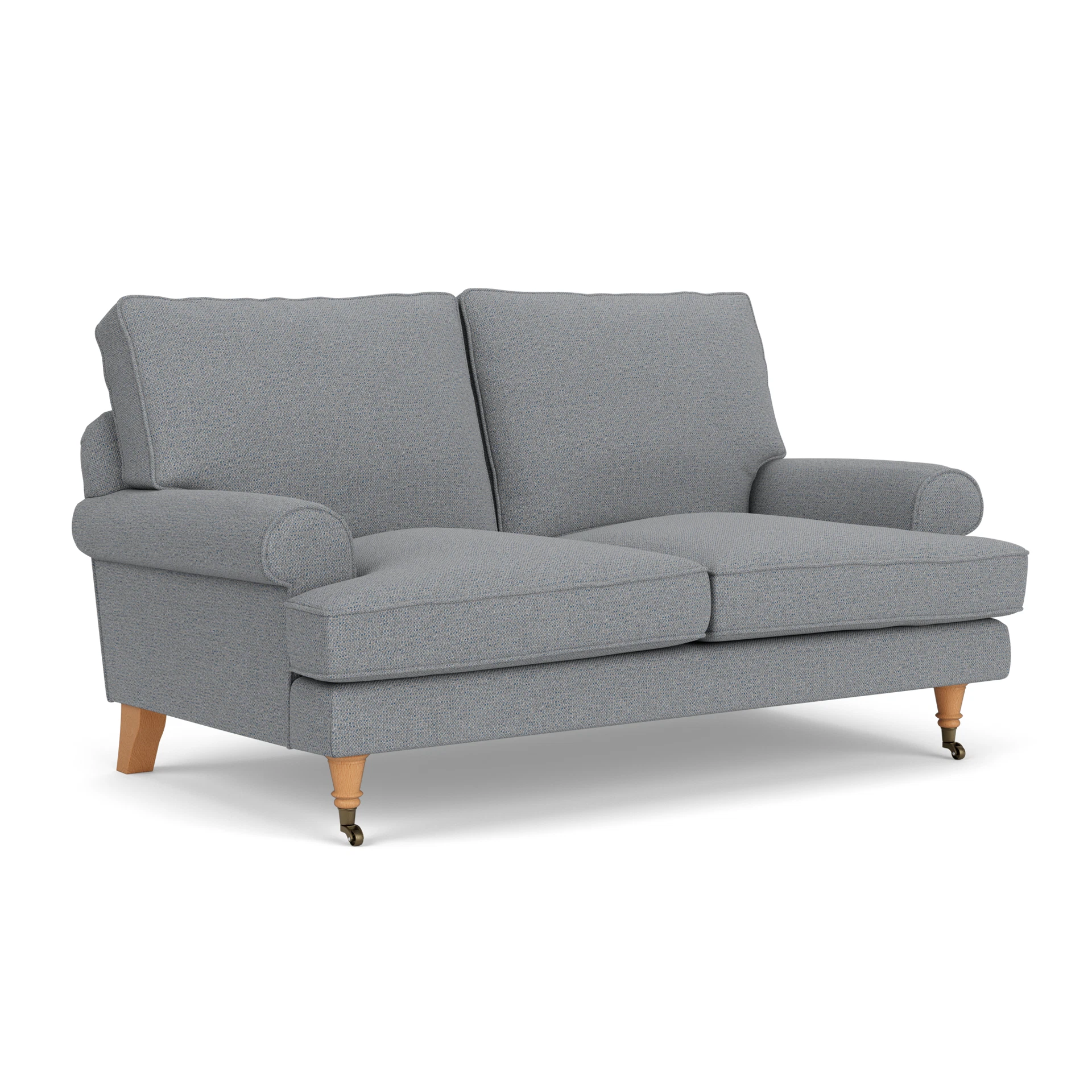 Stewart 2 Seater Sofa in House Weave - Blue Marl with Light legs