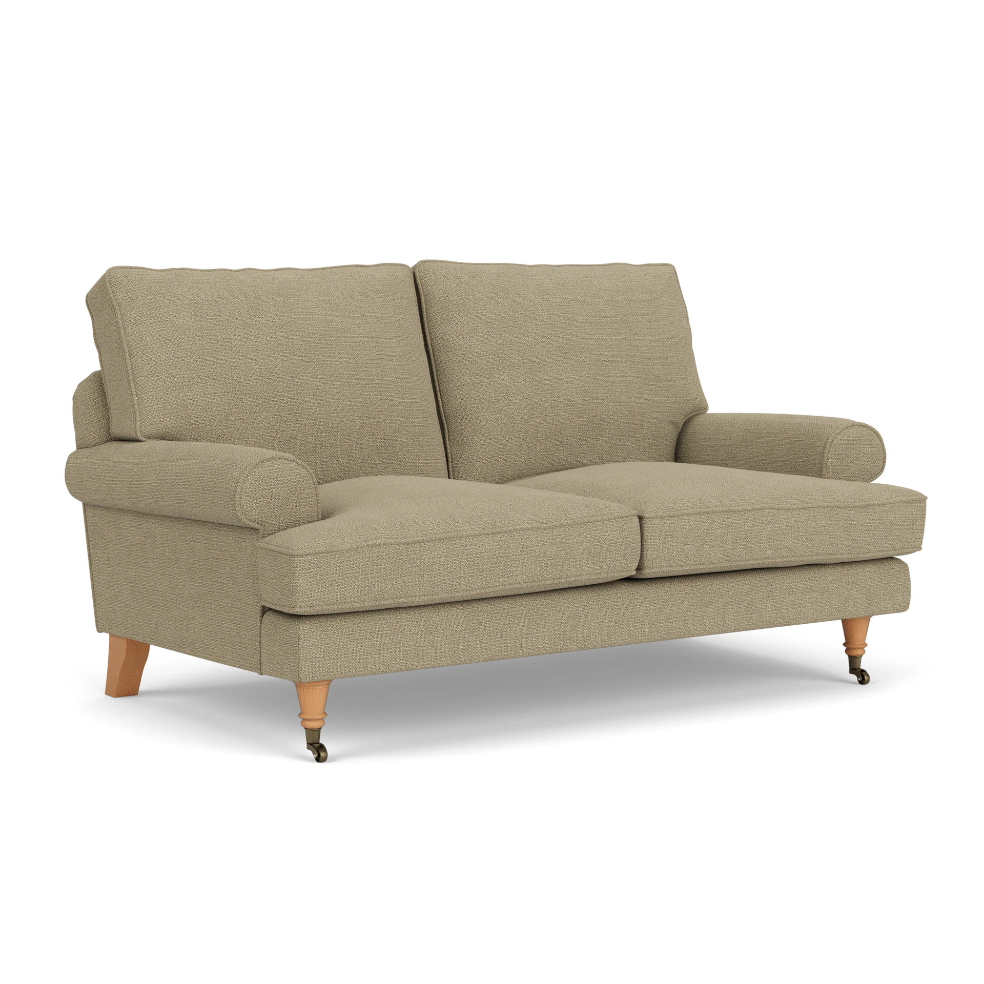 Stewart 2 Seater Sofa in House Weave - Green Marl with Light legs