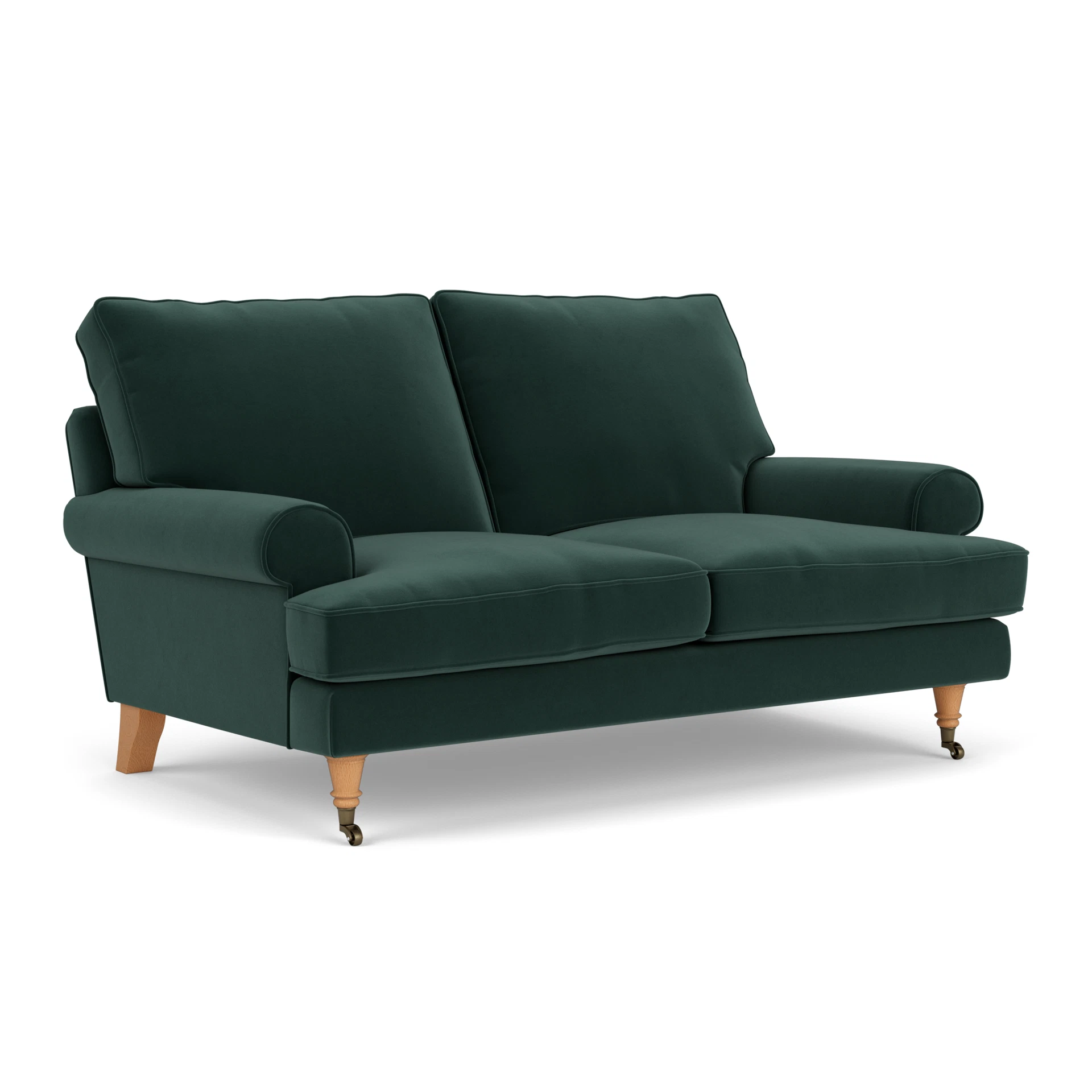 Stewart 2 Seater Sofa in Matt Velvet - Lake with Light legs