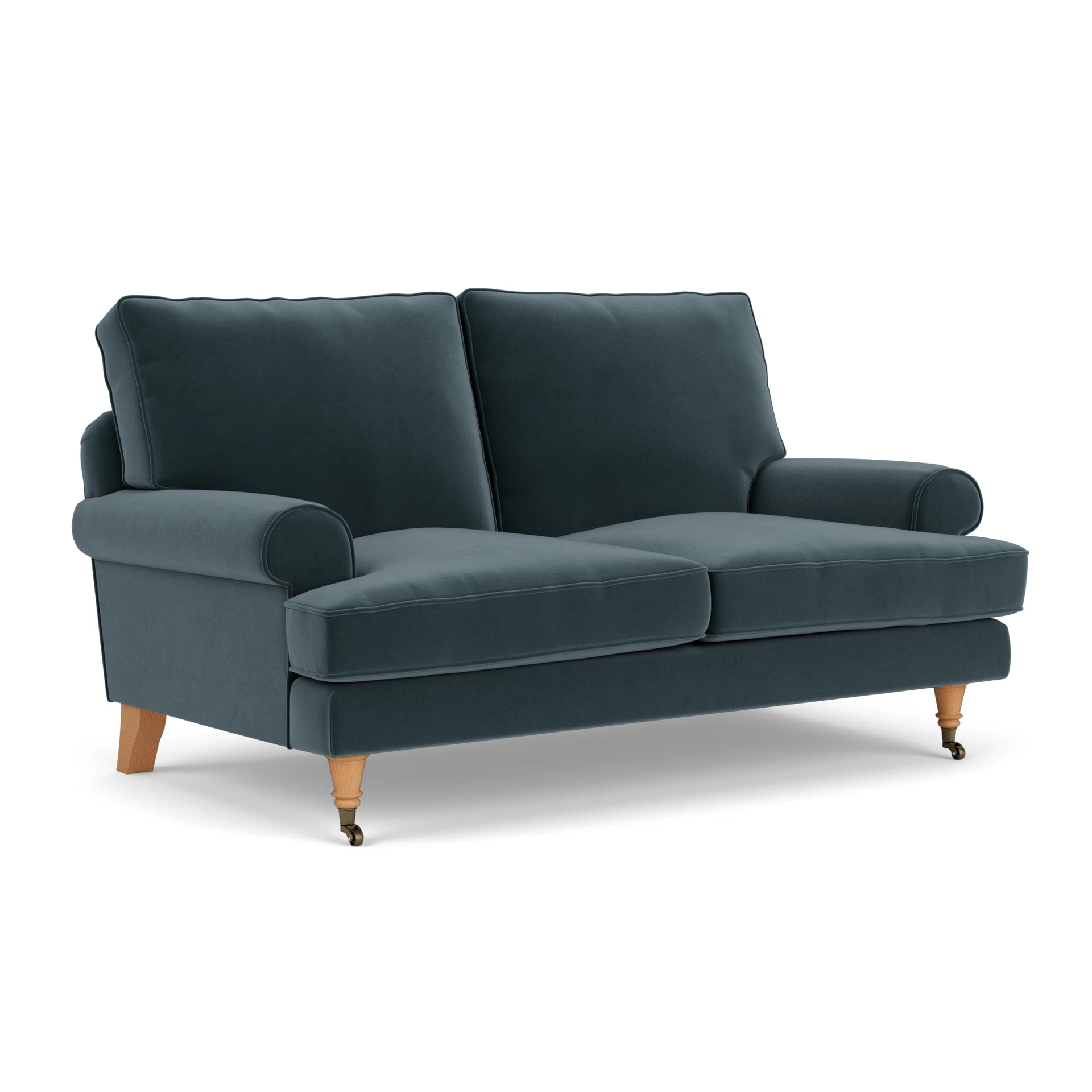 Stewart 2 Seater Sofa in Matt Velvet - Night Sky with Light legs