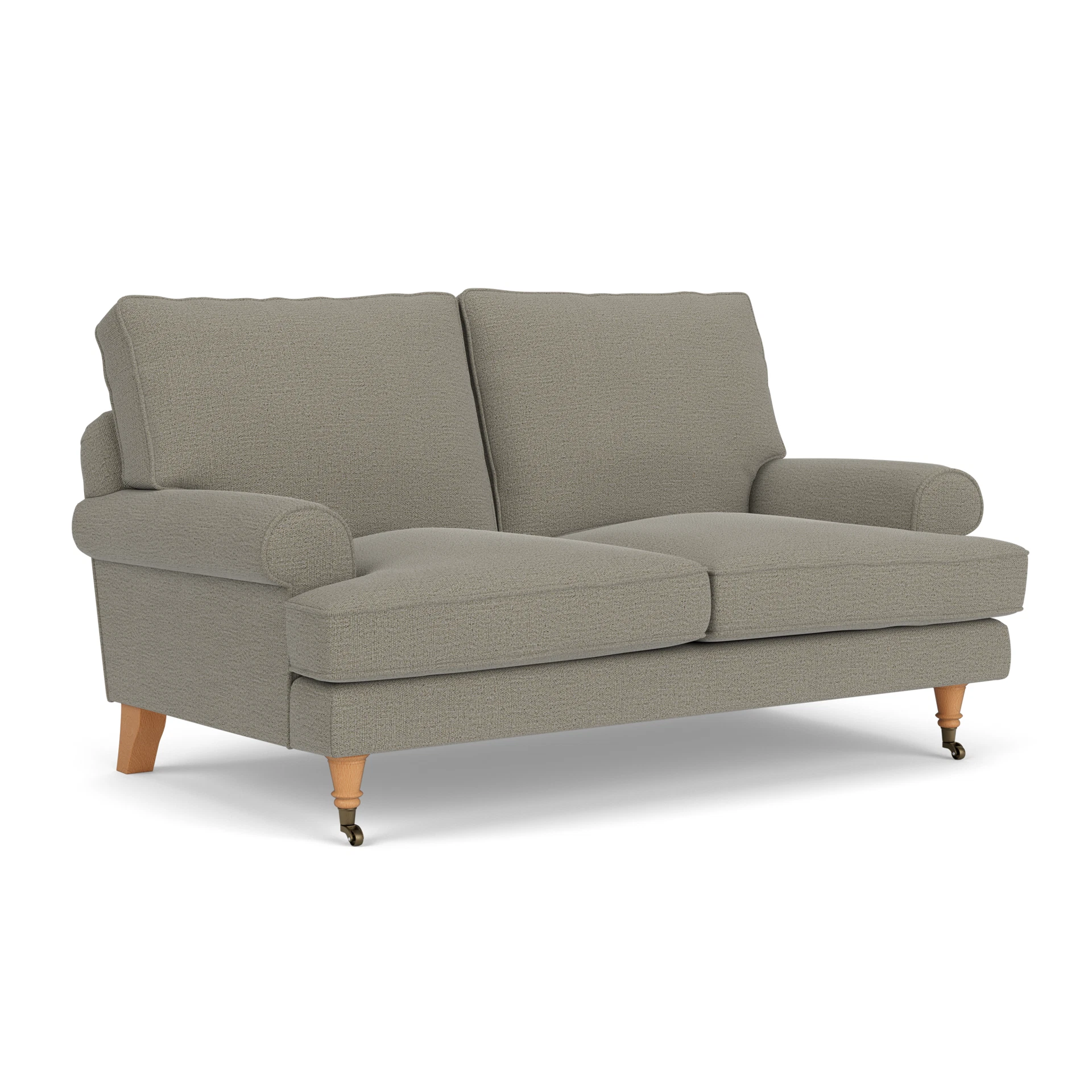 Stewart 2 Seater Sofa in Rustic Weave - Flax with Light legs