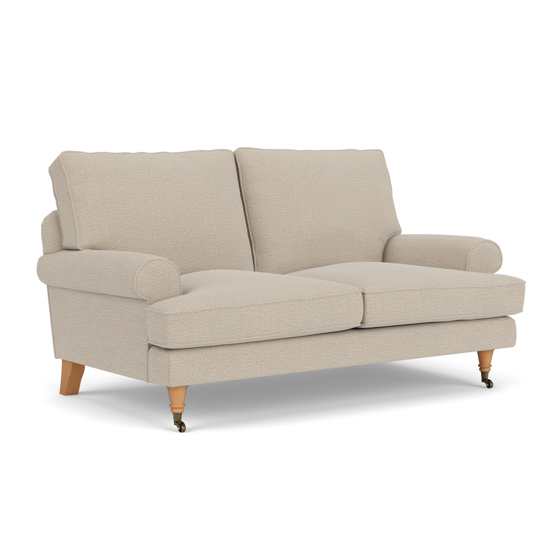 Stewart 2 Seater Sofa in Rustic Weave - Natural with Light legs