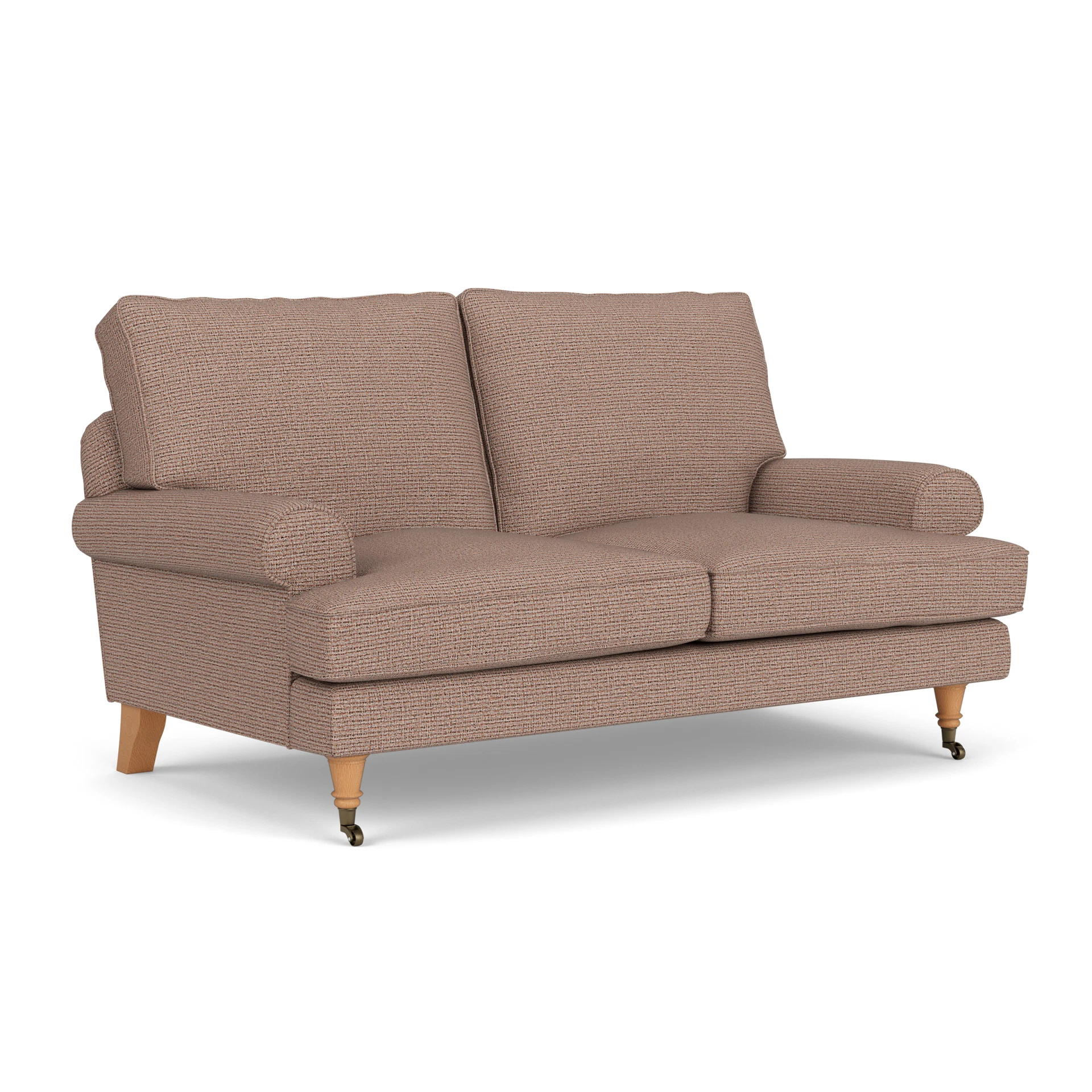 Stewart 2 Seater Sofa in Textured Weave - Autumn Mix with Light legs