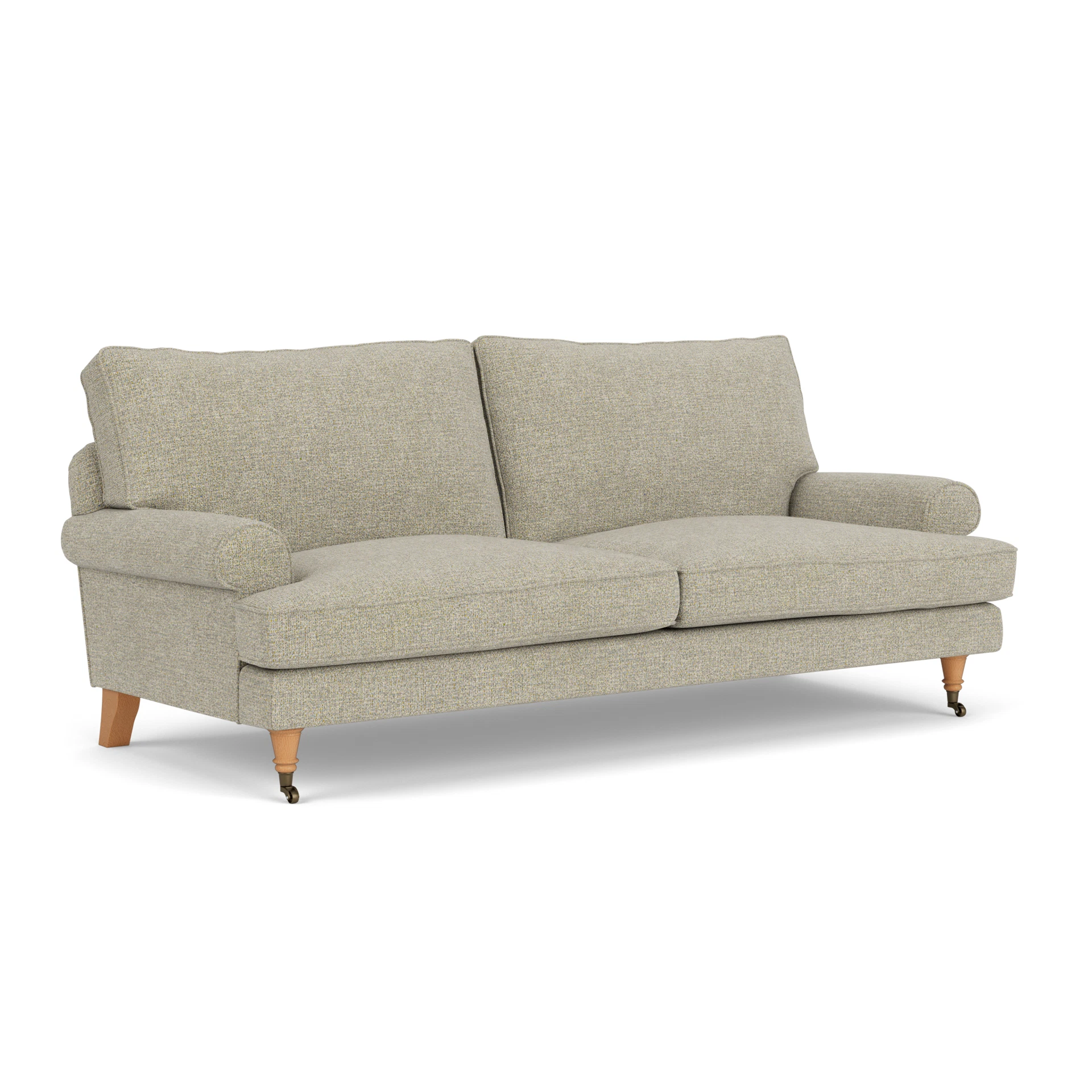 Stewart 3 Seater Sofa in Aquaclean Oxford - Lichen with Light legs