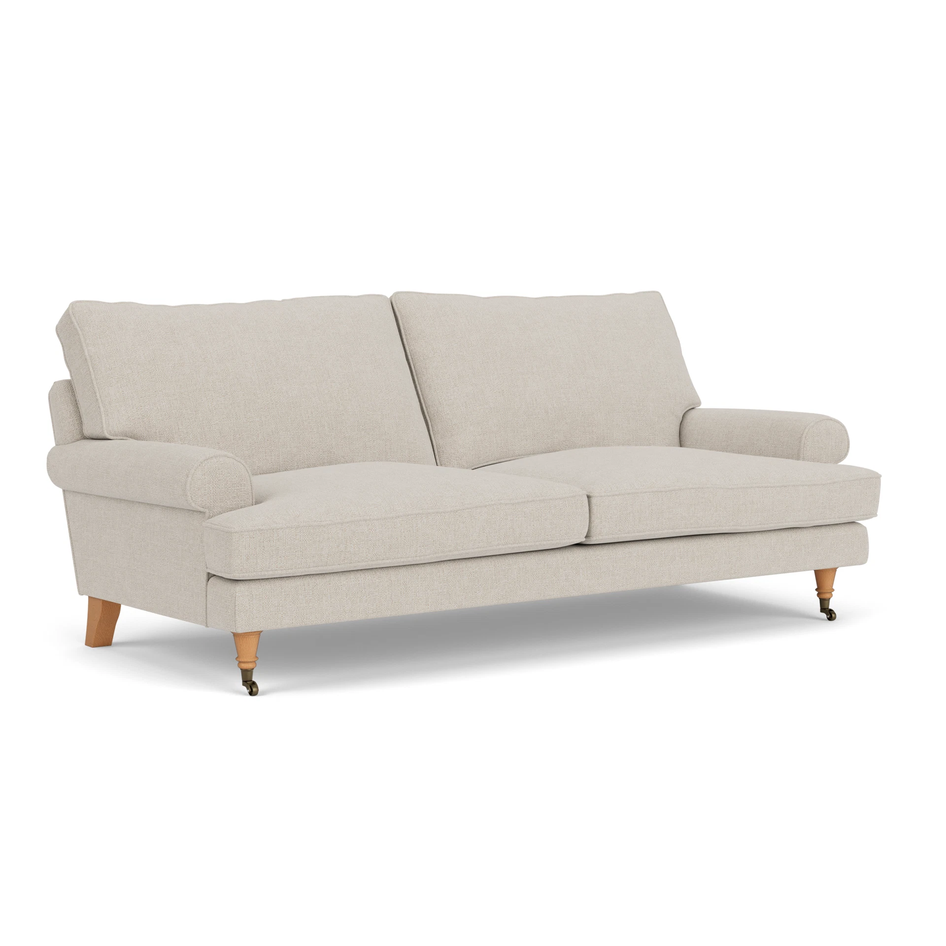 Stewart 3 Seater Sofa in Aquaclean Oxford - Natural with Light legs