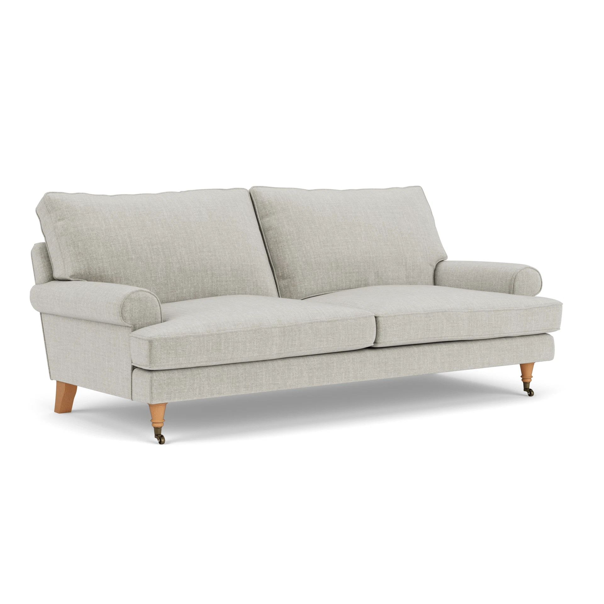Stewart 3 Seater Sofa in Eco Chenille - Grey Mist with Light legs