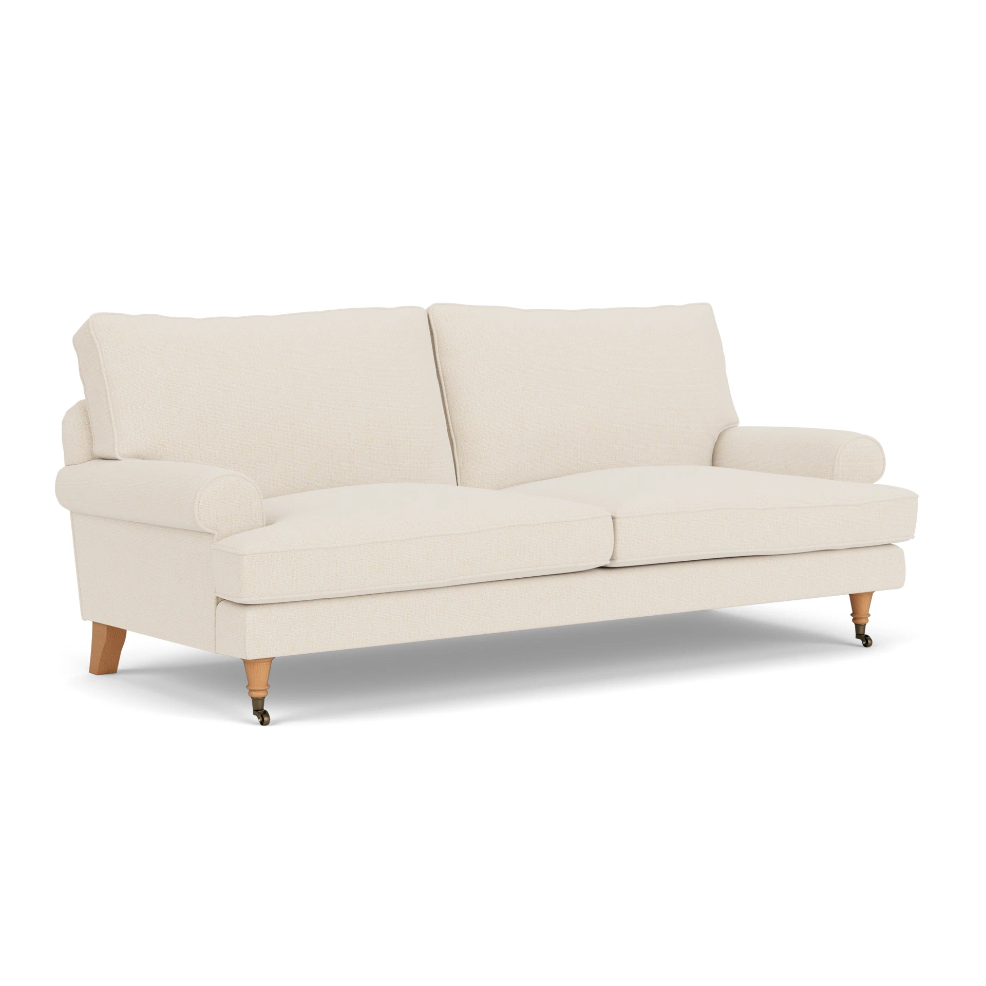 Stewart 3 Seater Sofa in House Weave - Cream with Light legs
