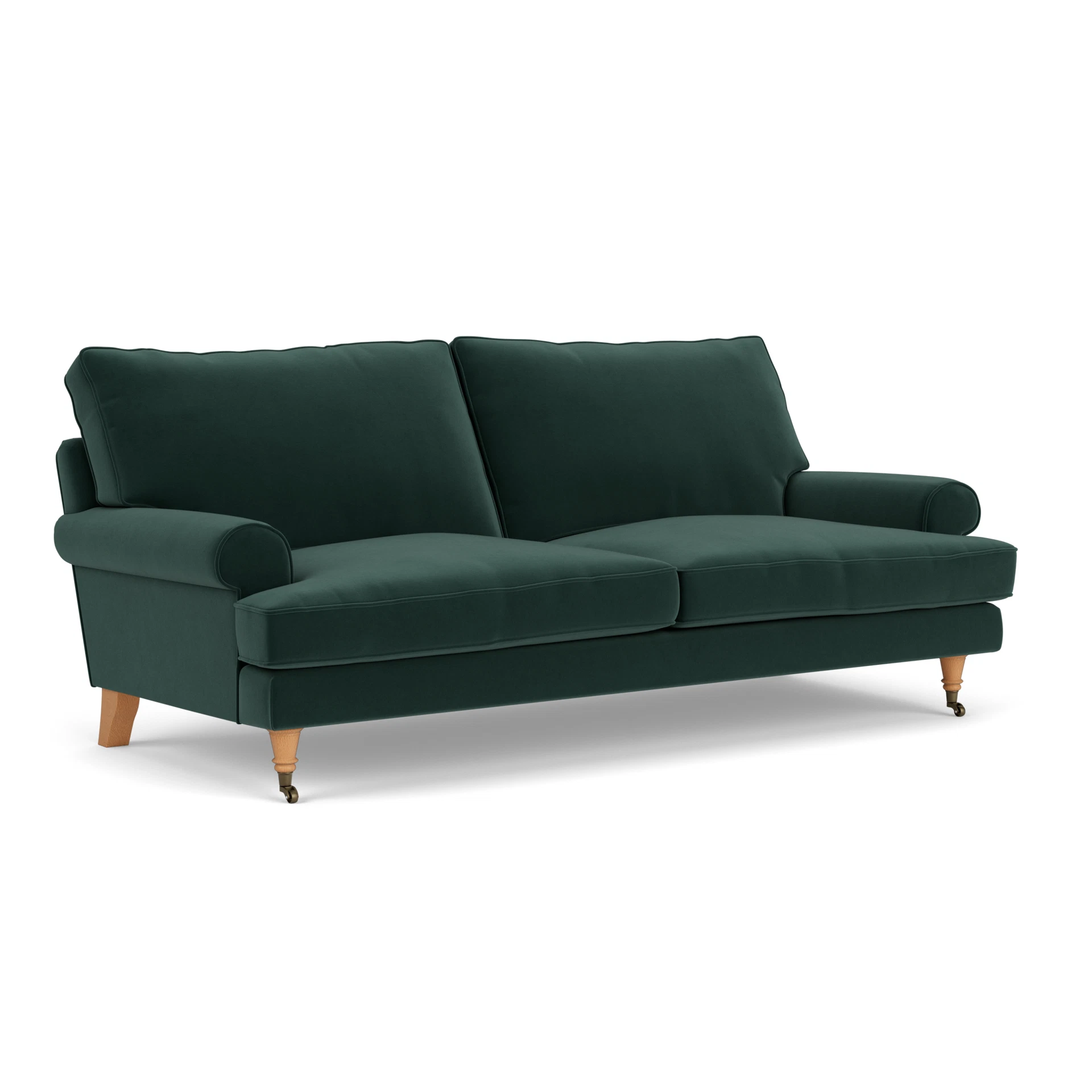 Stewart 3 Seater Sofa in Matt Velvet - Lake with Light legs