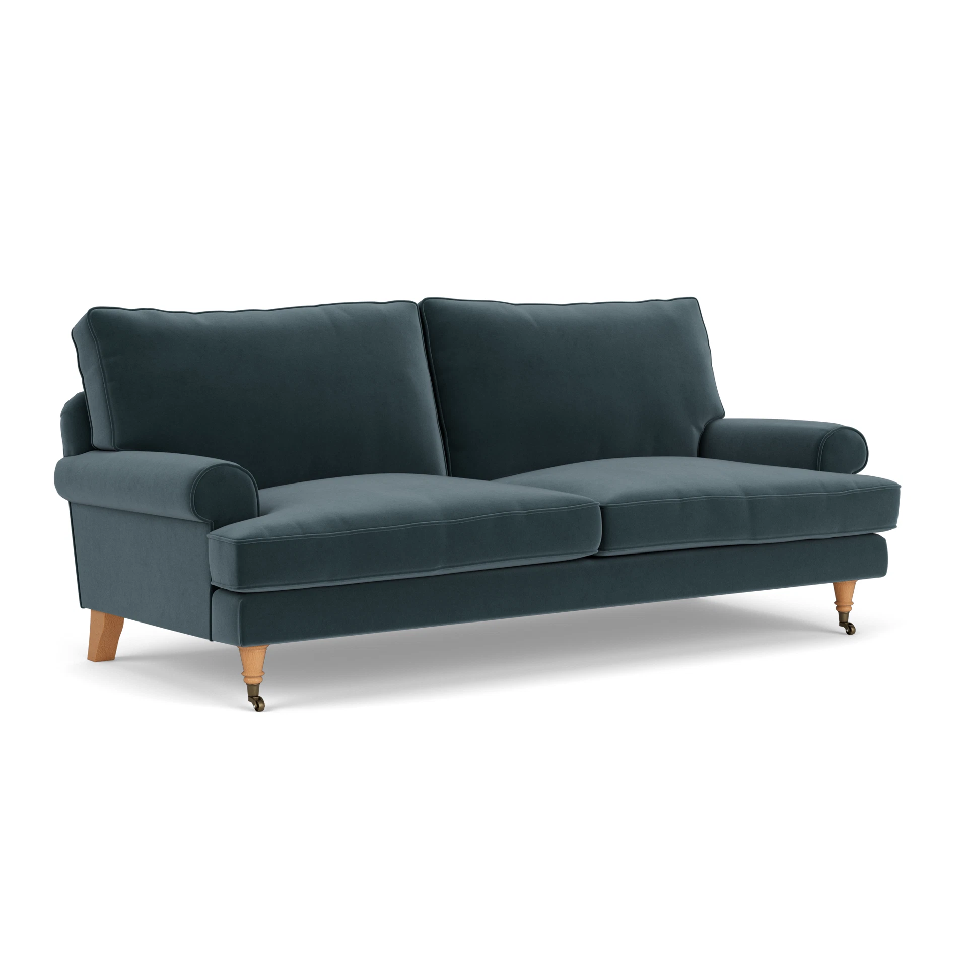 Stewart 3 Seater Sofa in Matt Velvet - Night Sky with Light legs