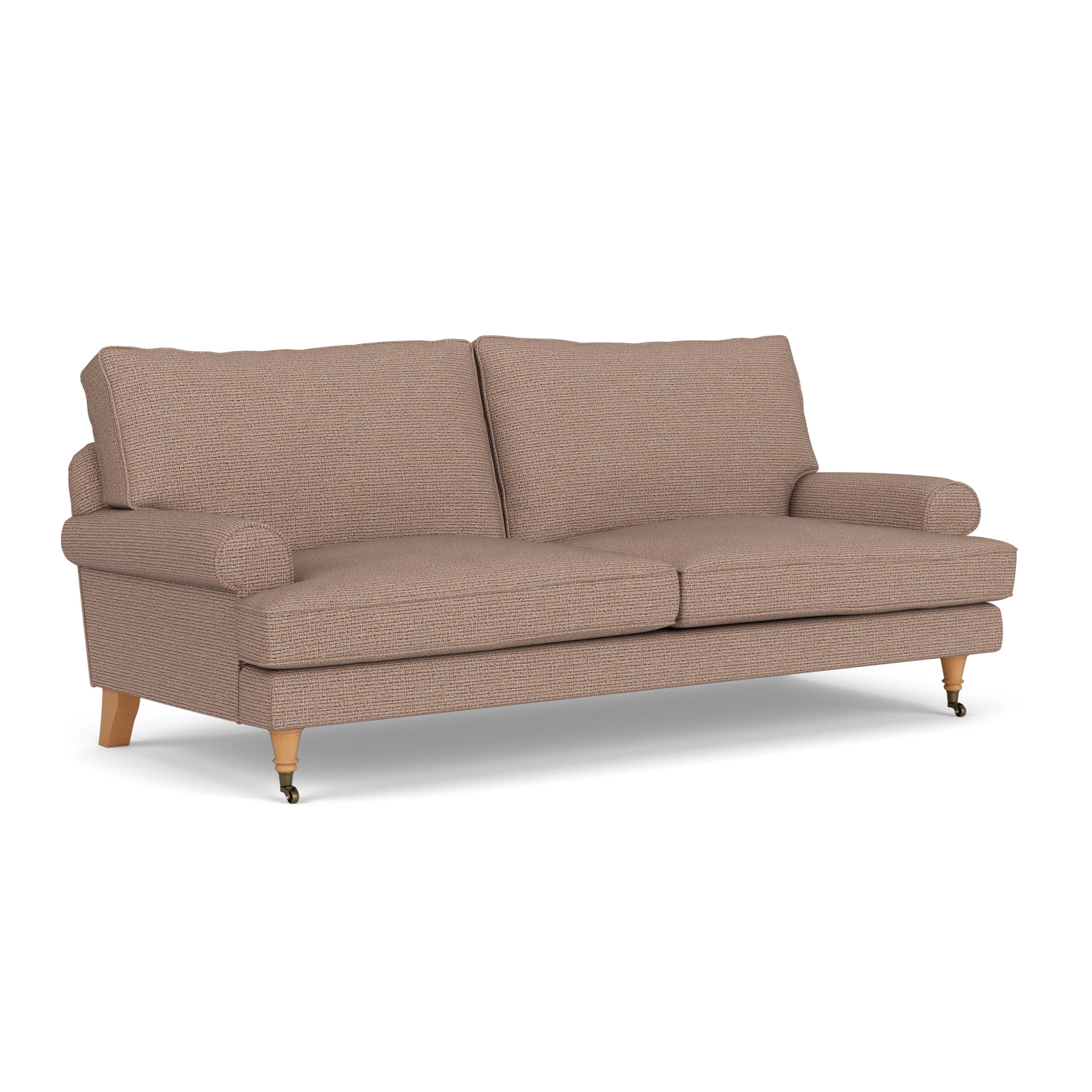 Stewart 3 Seater Sofa in Textured Weave - Autumn Mix with Light legs